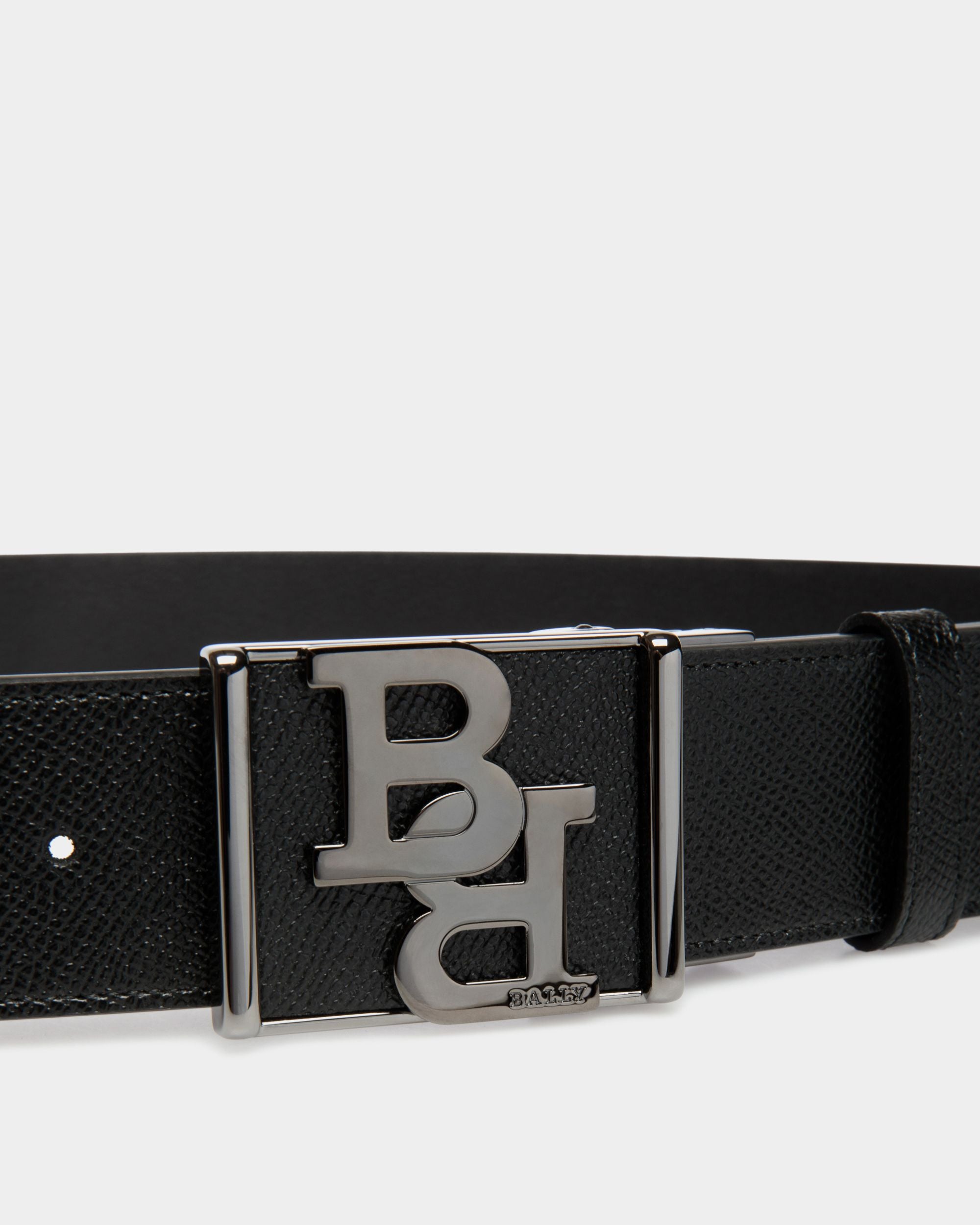 Adjustable Reversible Belt In Black Leather - Men's - Bally - 03