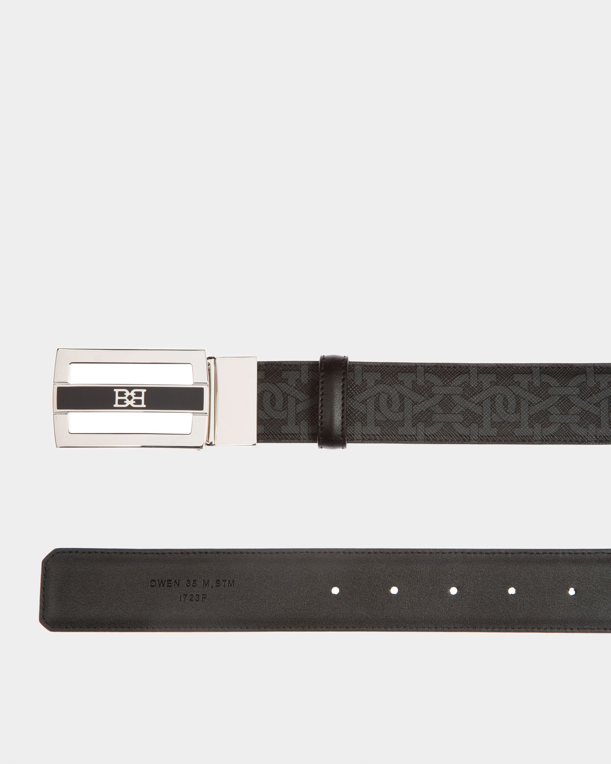 Owen Tpu 35Mm Belt In Grey & Black - Men's - Bally - 02