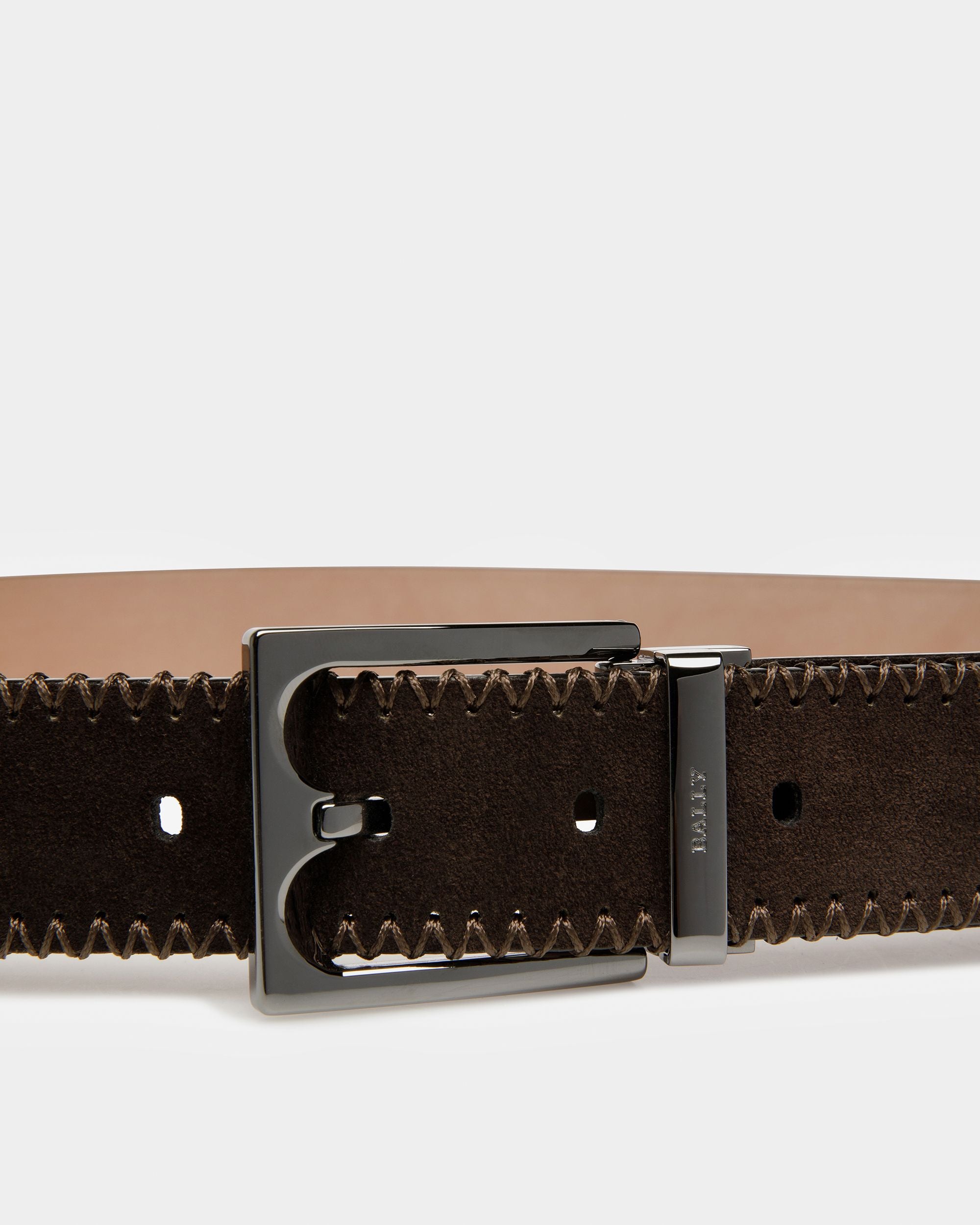 Belmond Leather Belt In Ebony - Men's - Bally - 03
