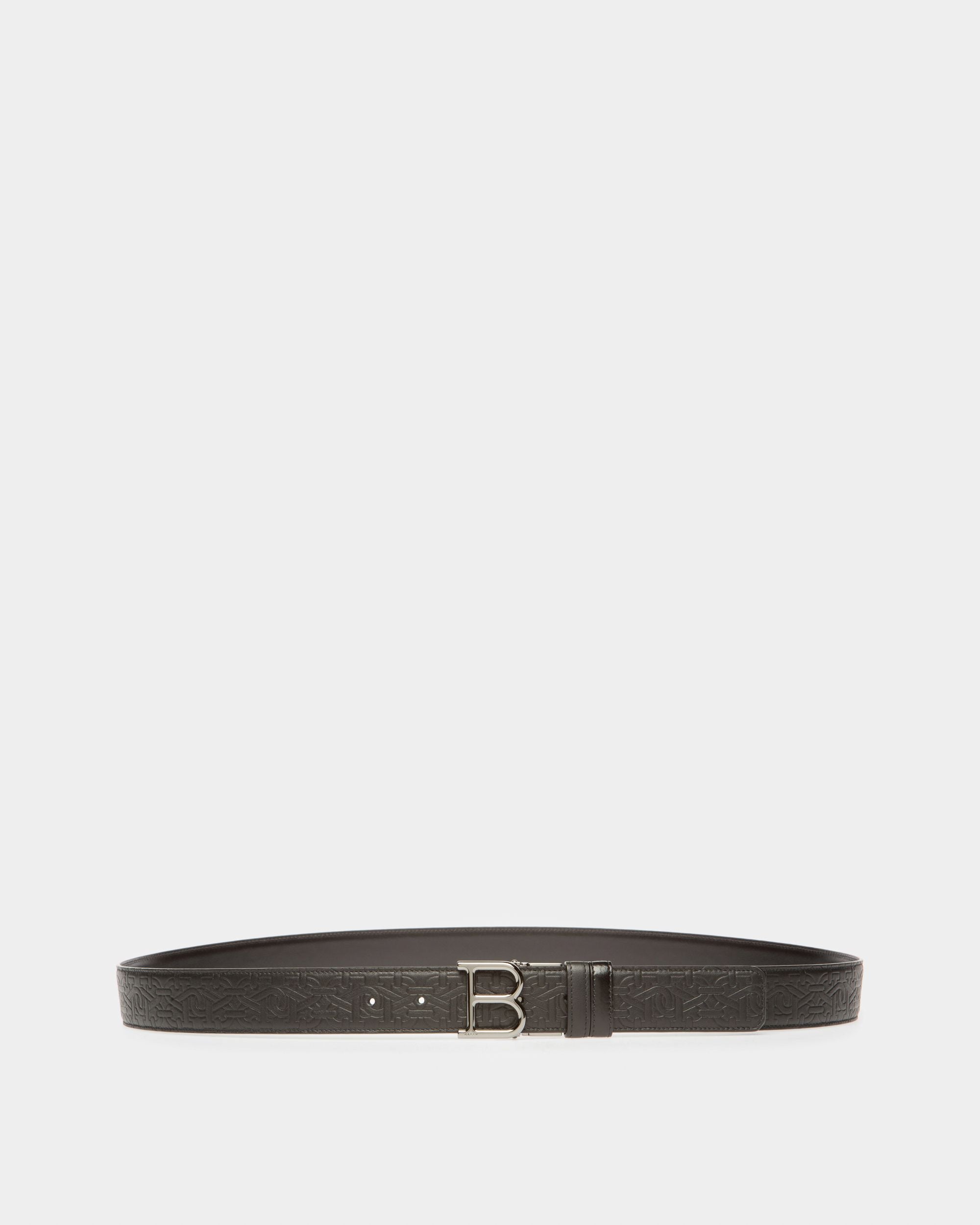 B Buckle Leather 35Mm Belt In Black - Men's - Bally - 01