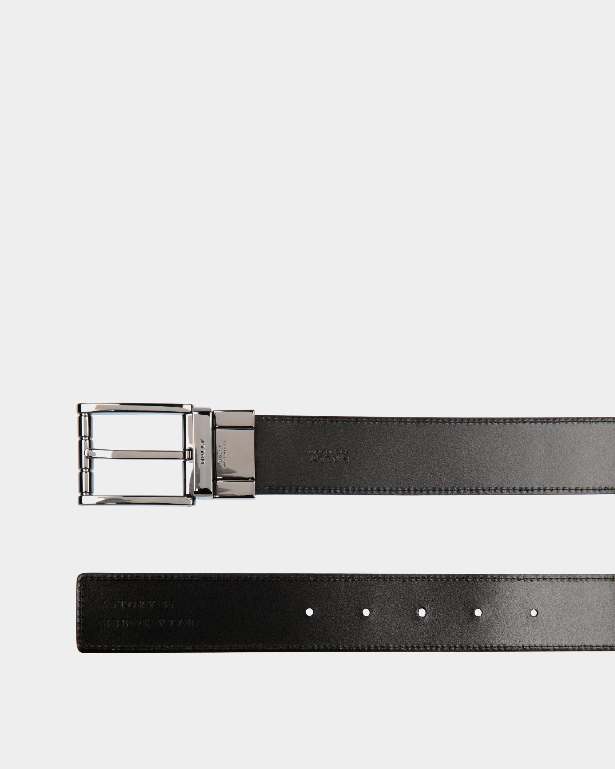 Astory 35mm Reversible And Adjustable Belt In Black Leather - Men's - Bally - 03