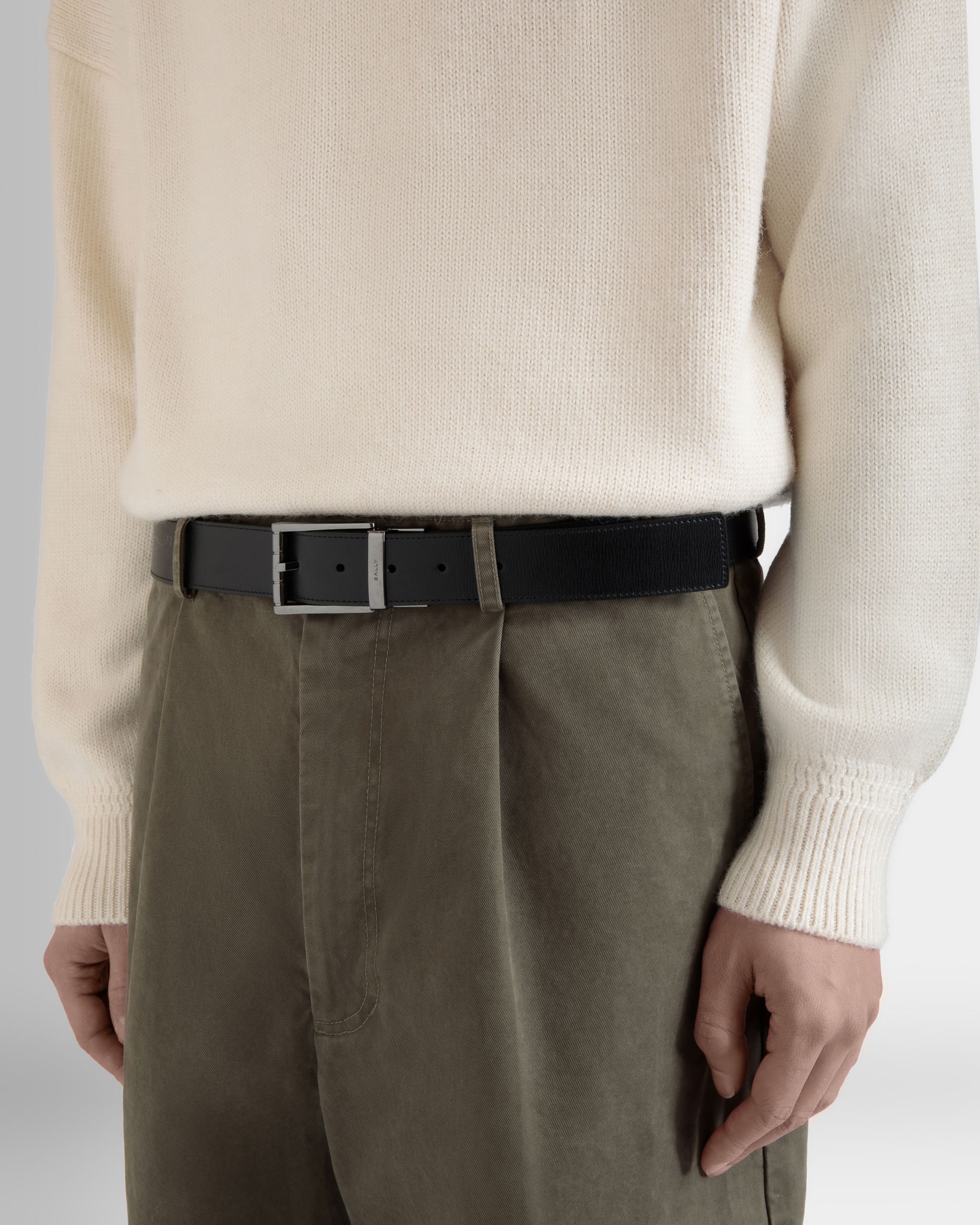 Astory 35mm Reversible And Adjustable Belt In Black Leather - Men's - Bally - 05