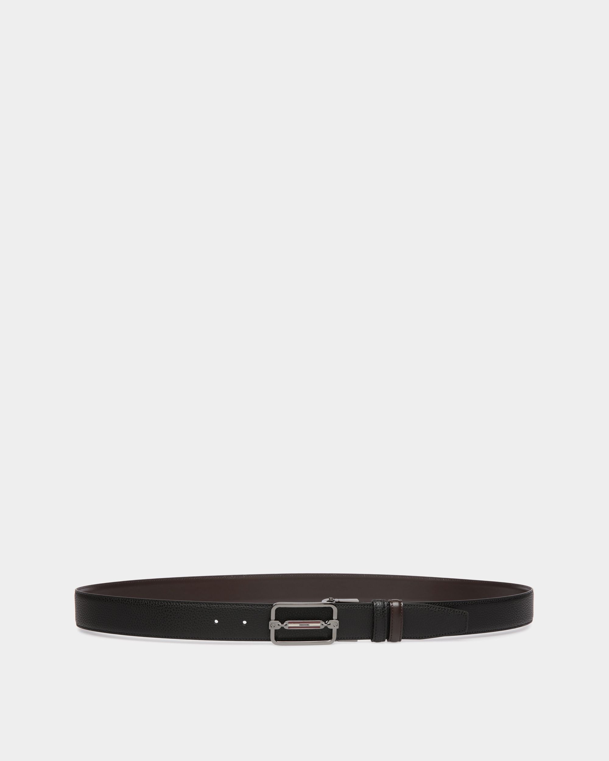 Adjustable-Reversible Belt In Black Bovine Split - Men's - Bally - 01