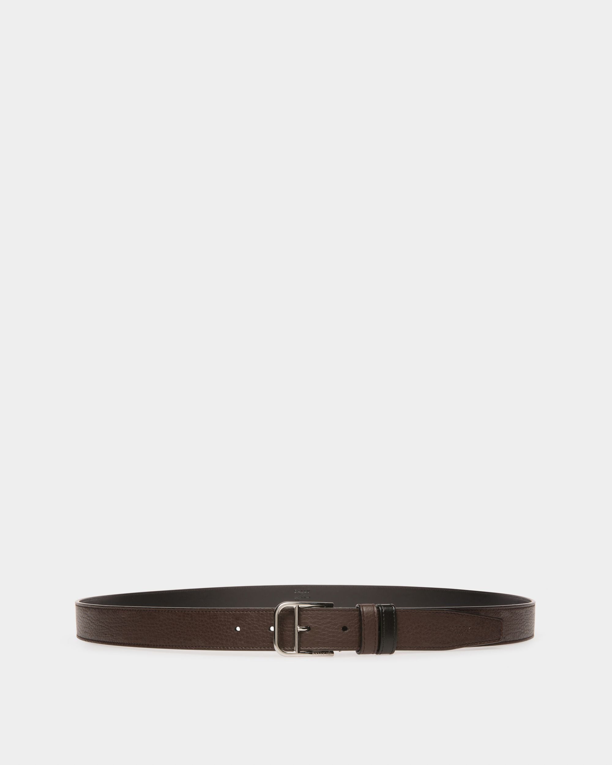 Scotty Leather 30mm Belt In Ebony Brown & Black - Men's - Bally - 01
