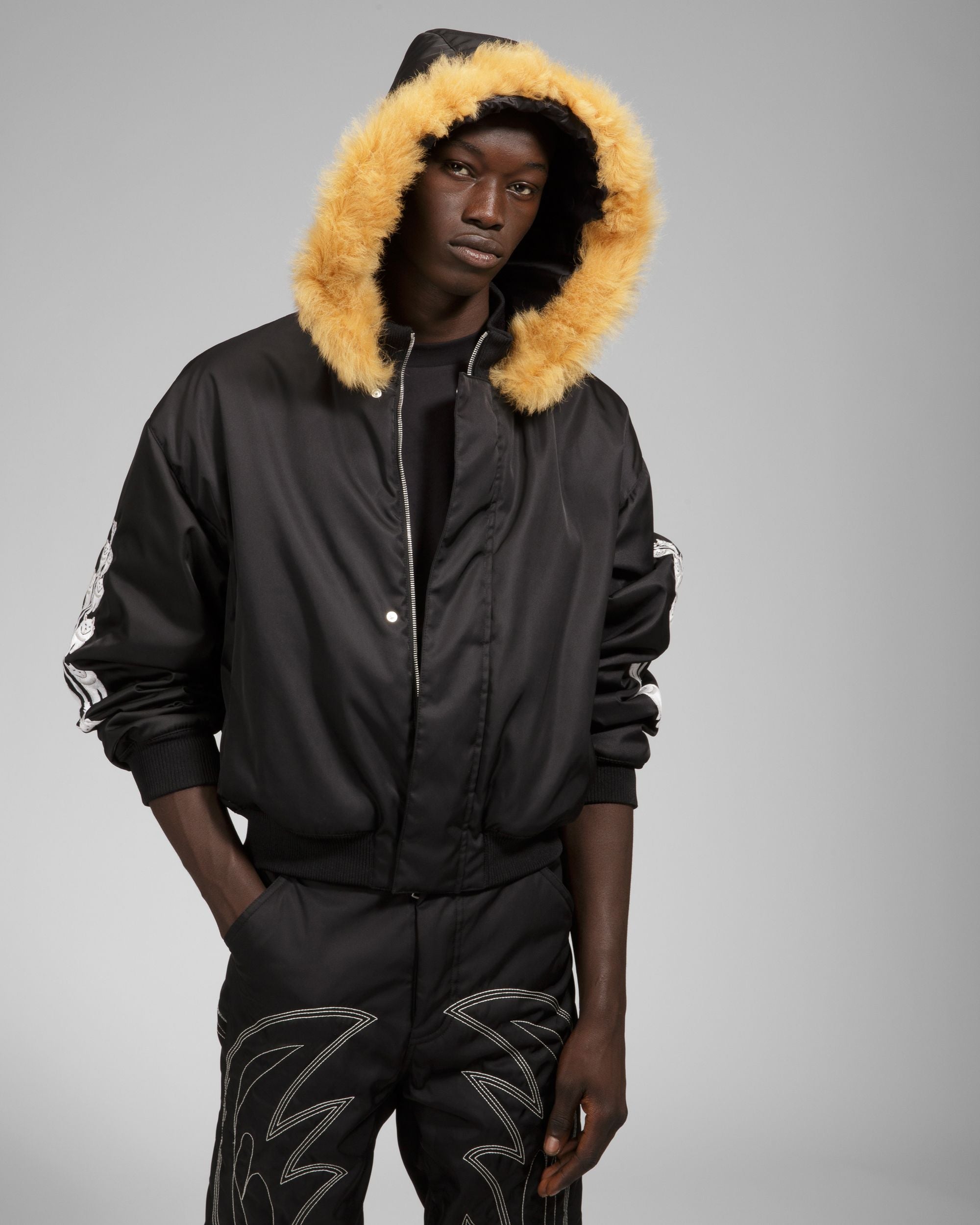 Recycled Nylon Bomber In Black - Men's - Bally - 03