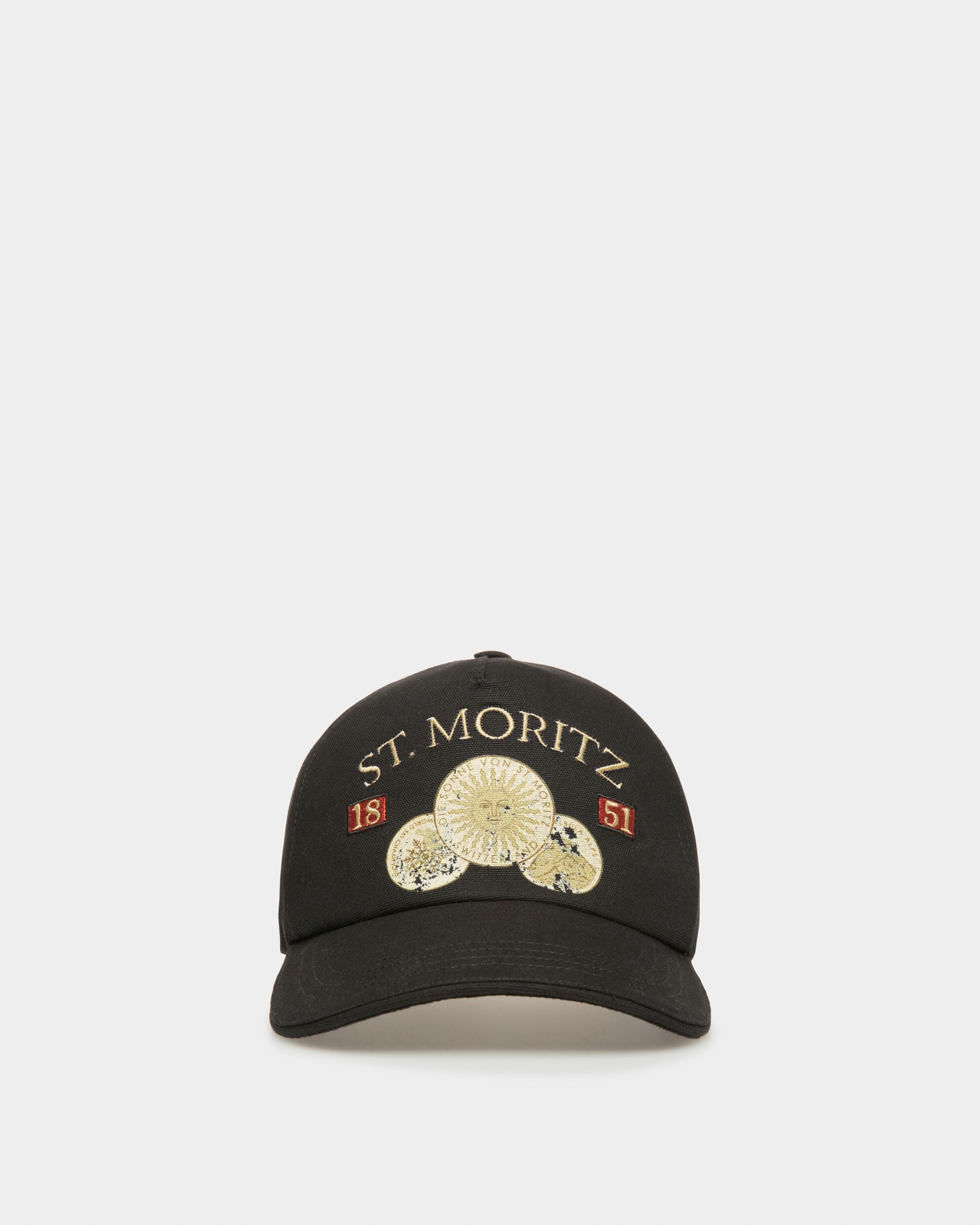 Cotton Baseball Cap In Black - Men's - Bally - 01