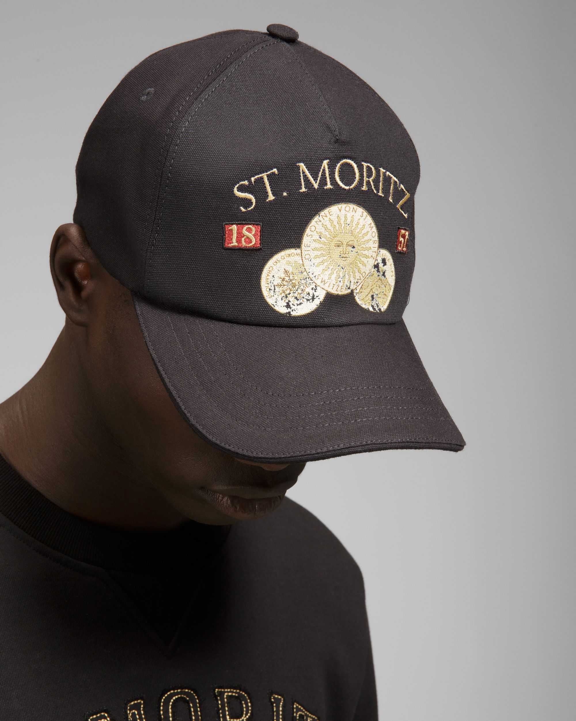 Cotton Baseball Cap In Black - Men's - Bally - 02