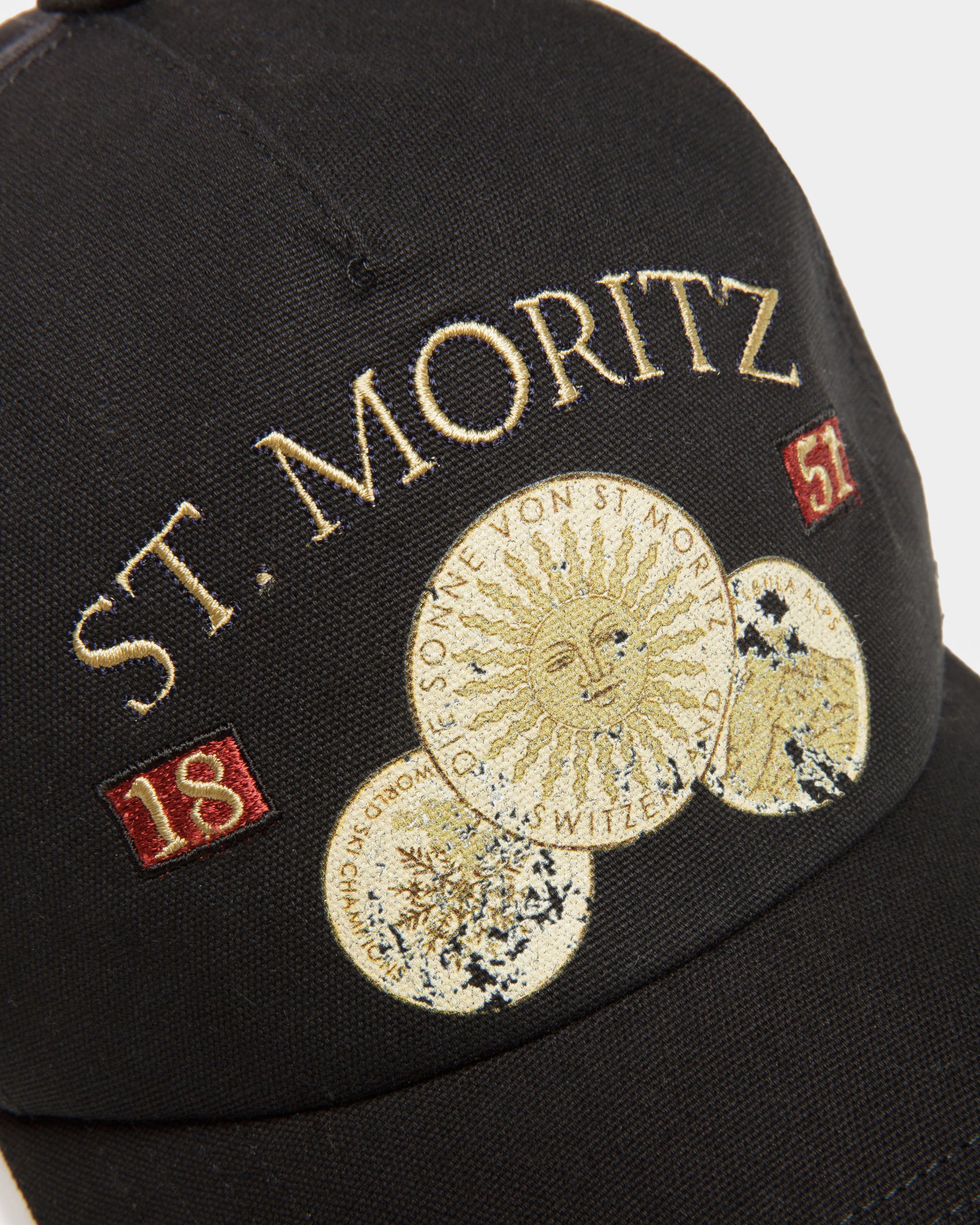 Cotton Baseball Cap In Black - Men's - Bally - 04