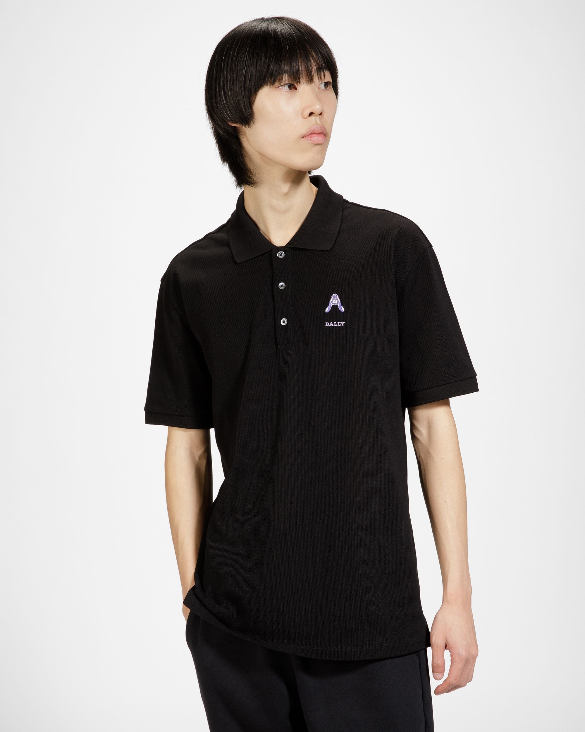 Rabbit Logo Polo Shirt - Men's - Bally - 01