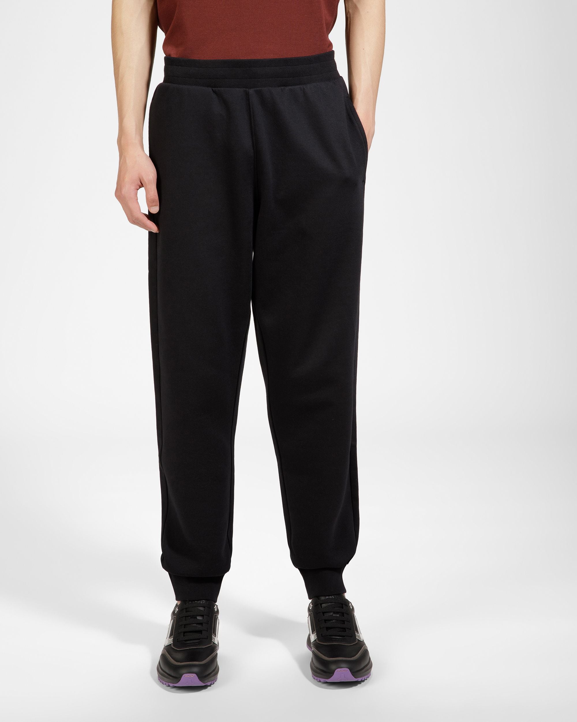 Rabbit Logo Sweatpants Cotton Blend Pants In Black - Men's - Bally - 01