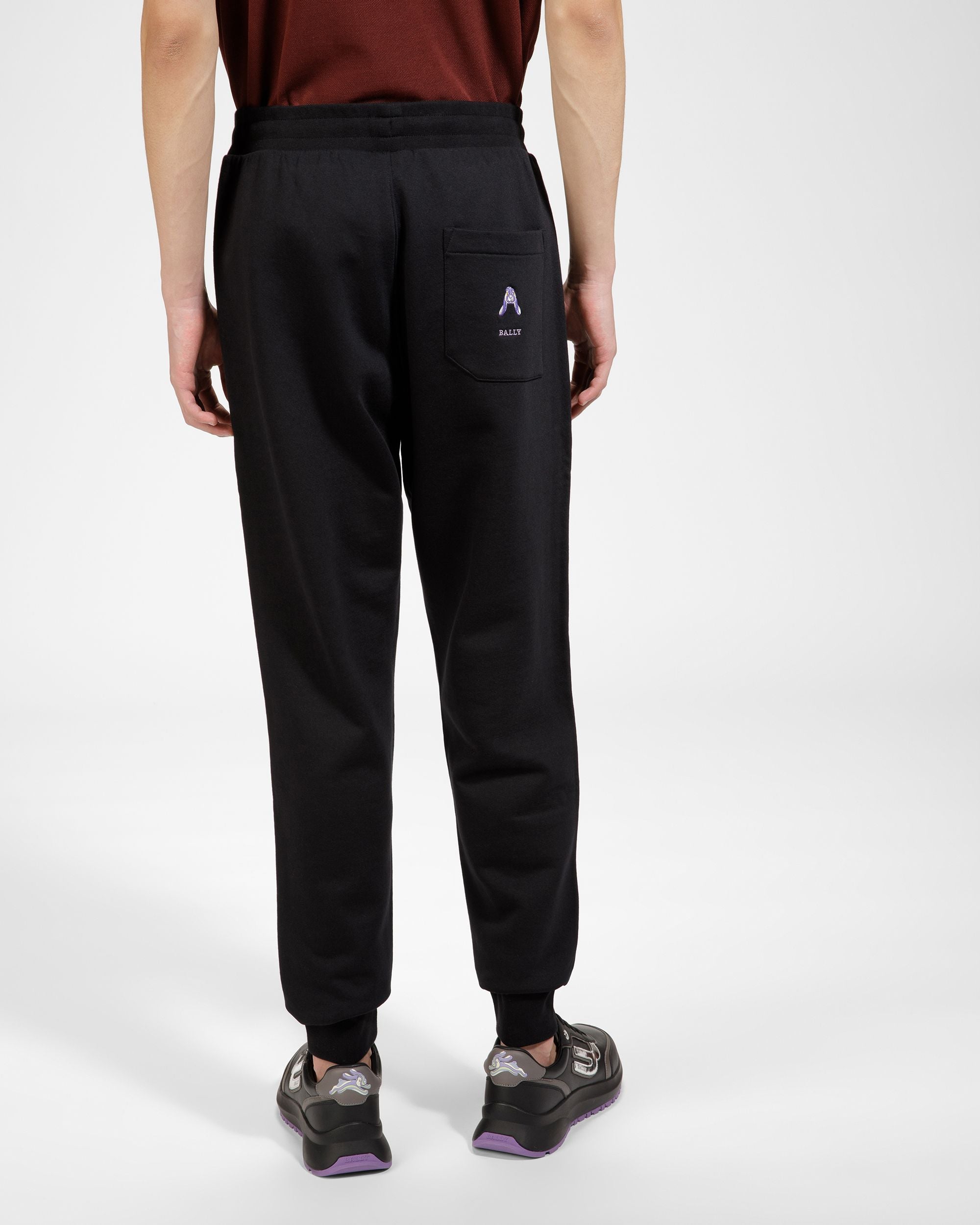 Rabbit Logo Sweatpants Cotton Blend Pants In Black - Men's - Bally - 02
