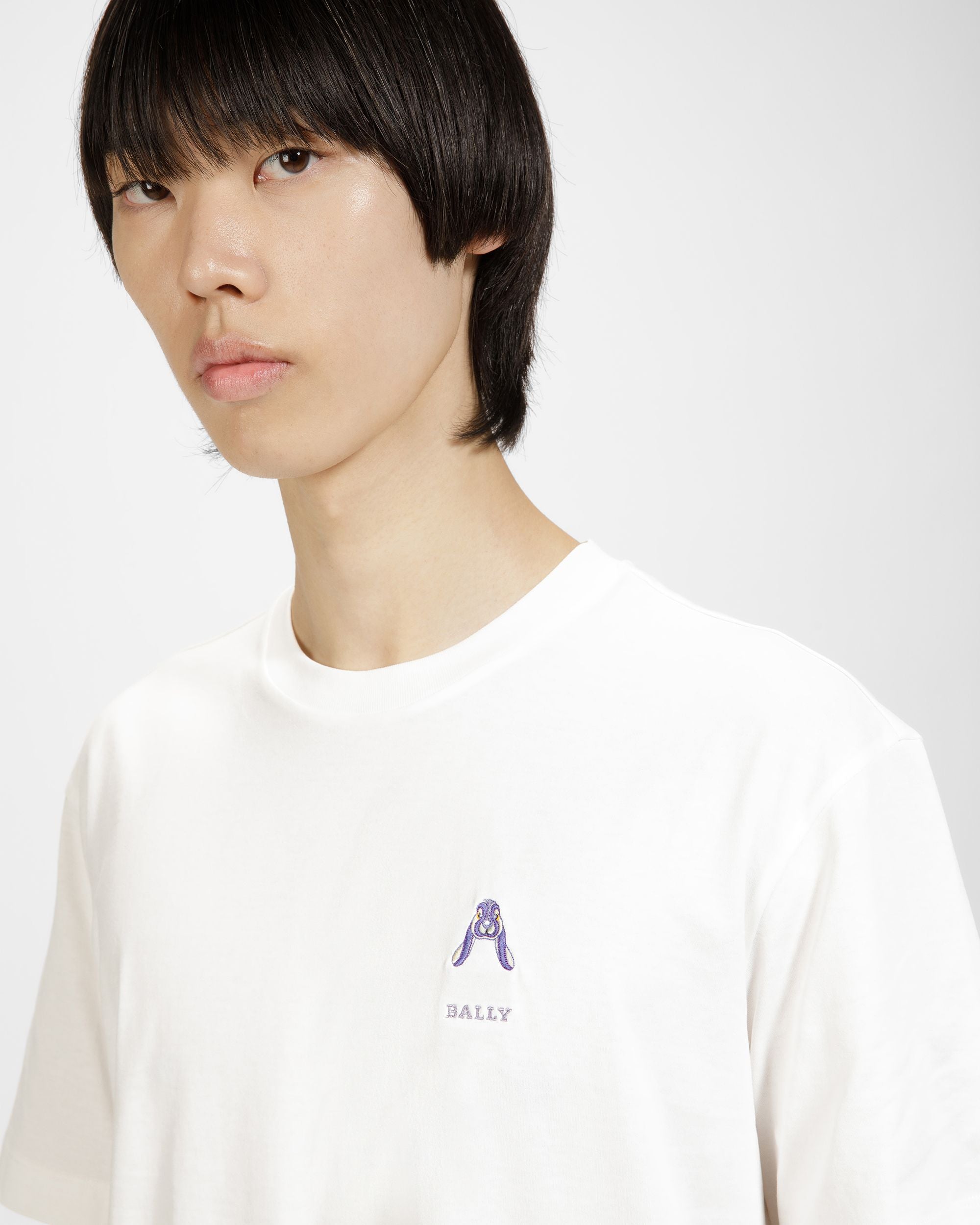 Embroidered Rabbit Logo T-Shirt - Men's - Bally - 03