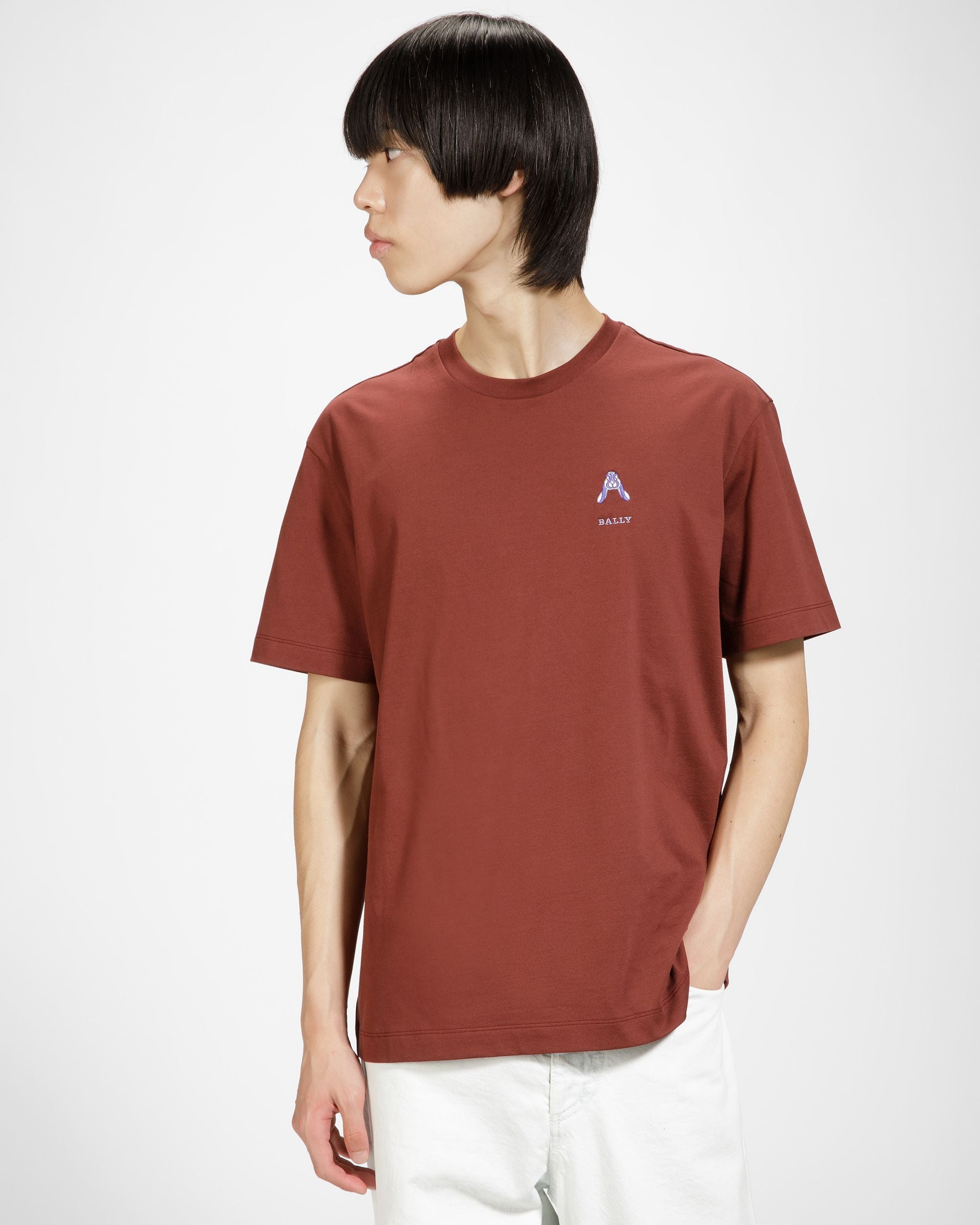 Embroidered Rabbit Logo T-Shirt - Men's - Bally - 01