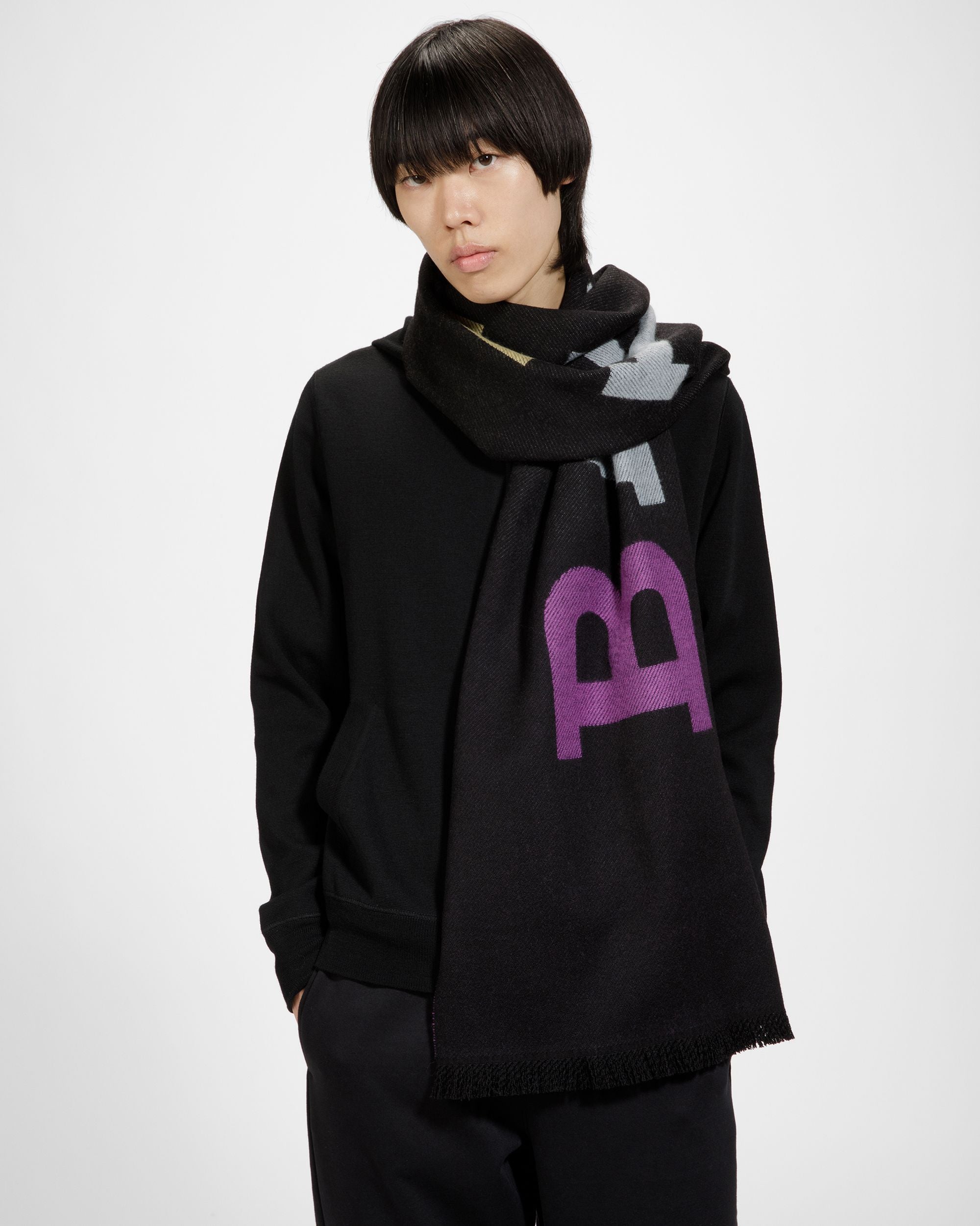 Soft Wool Mix Scarf - Men's - Bally - 04