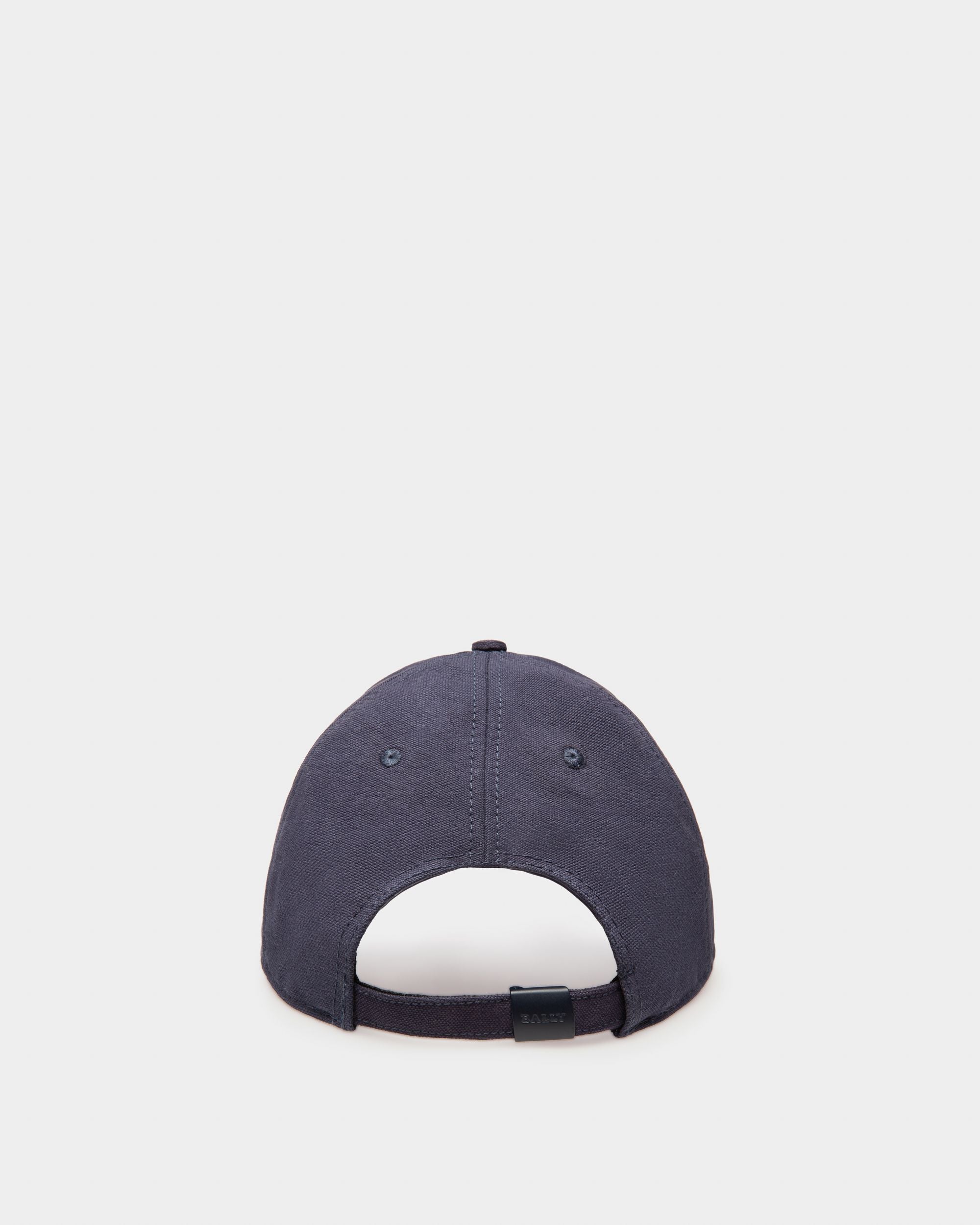 Organic Cotton Baseball Cap In Navy - Men's - Bally - 02