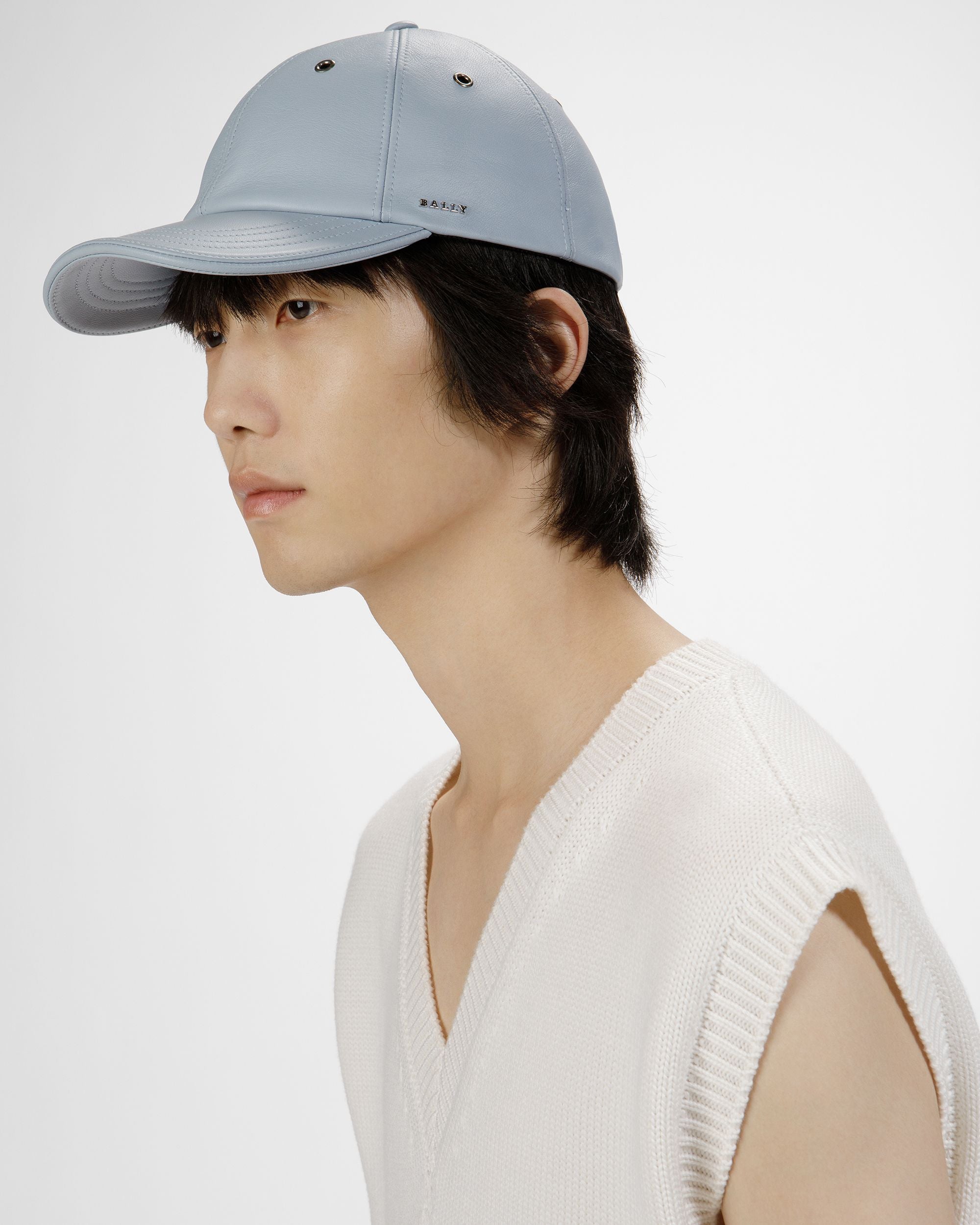 Leather Baseball Cap - Men's - Bally - 05