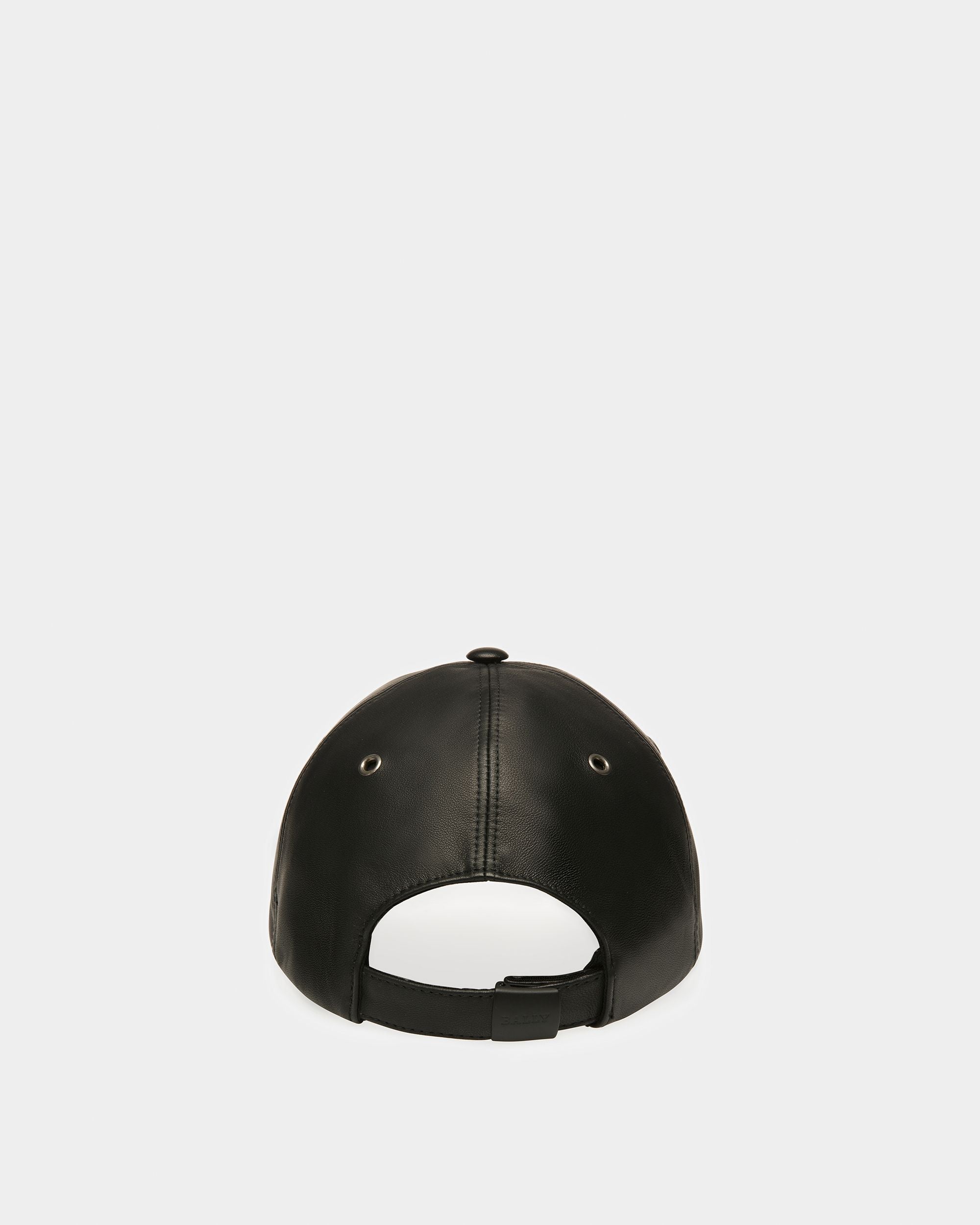 Leather Baseball Cap In Black - Men's - Bally - 04