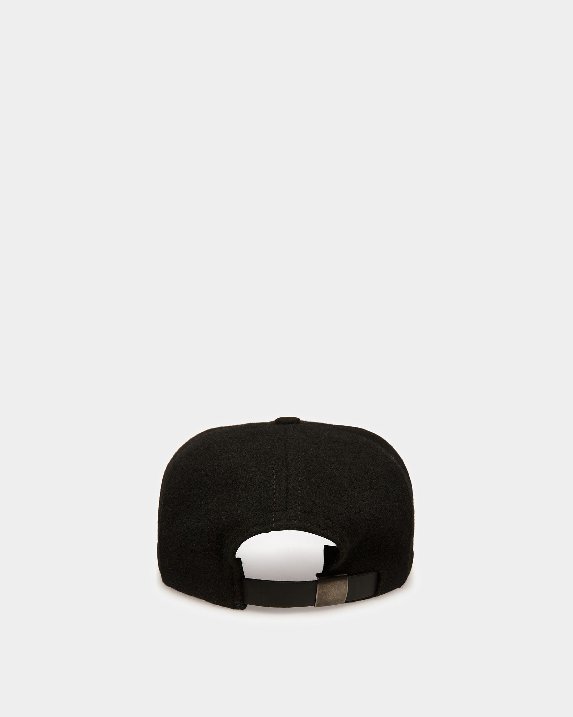 Embroidered Baseball Hat In Black Wool - Men's - Bally - 04