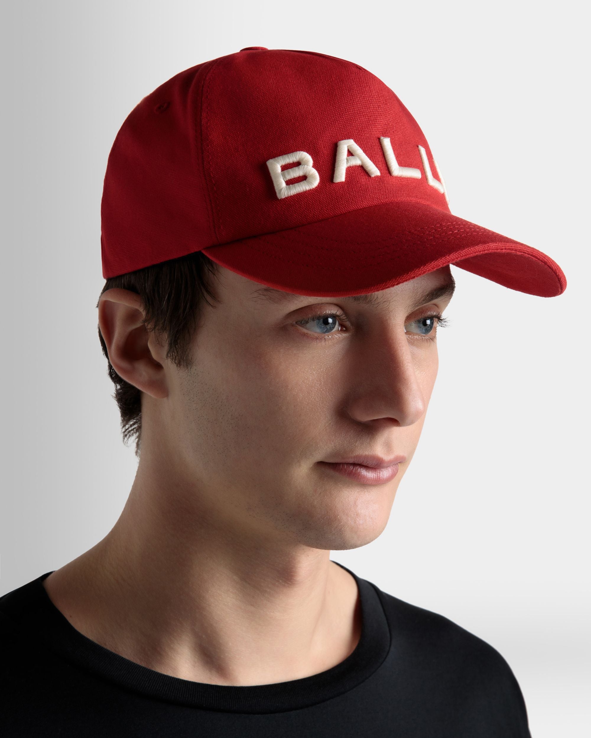 Baseball Hat In Red Cotton - Men's - Bally - 02