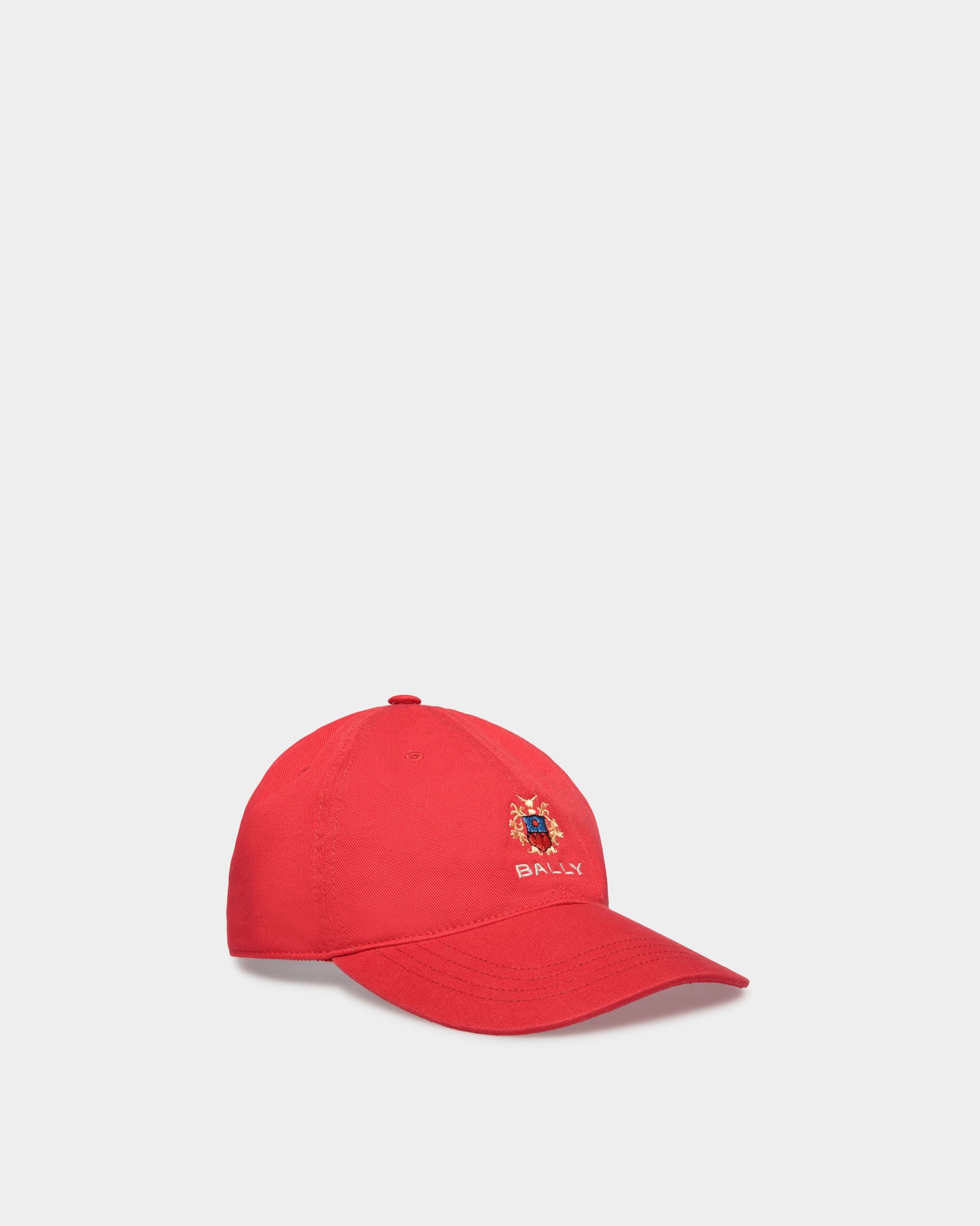 Baseball Hat in Candy Red Cotton - Men's - Bally - 01