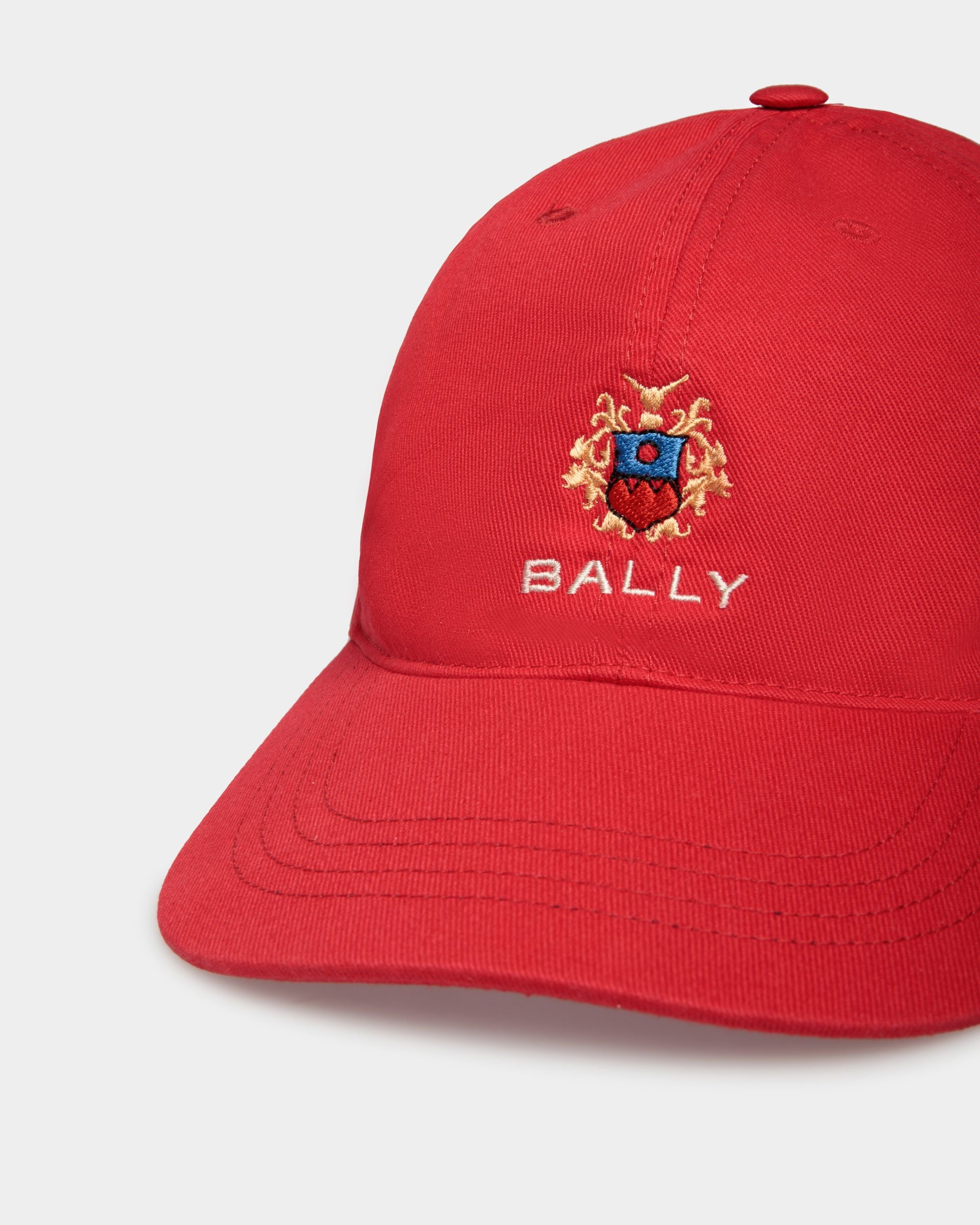 Baseball Hat in Candy Red Cotton - Men's - Bally - 03