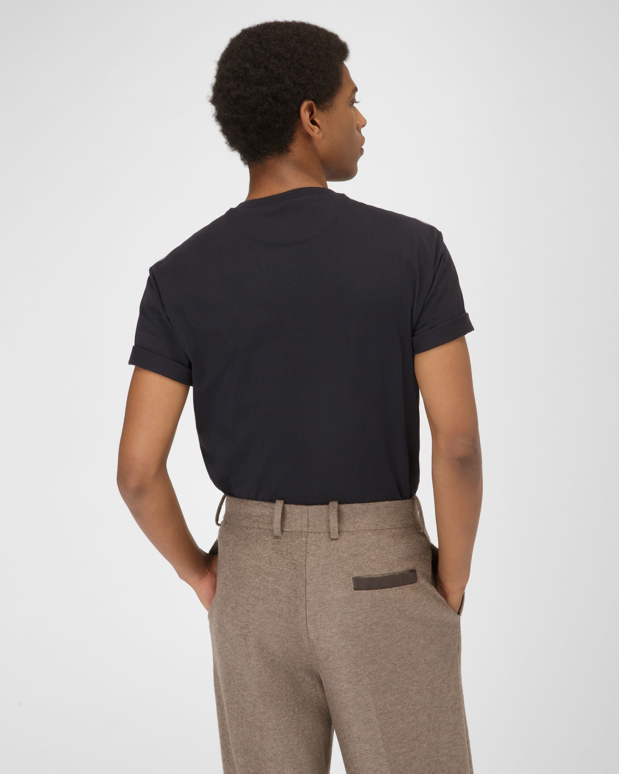 Cotton T-Shirt In Black - Men's - Bally - 03
