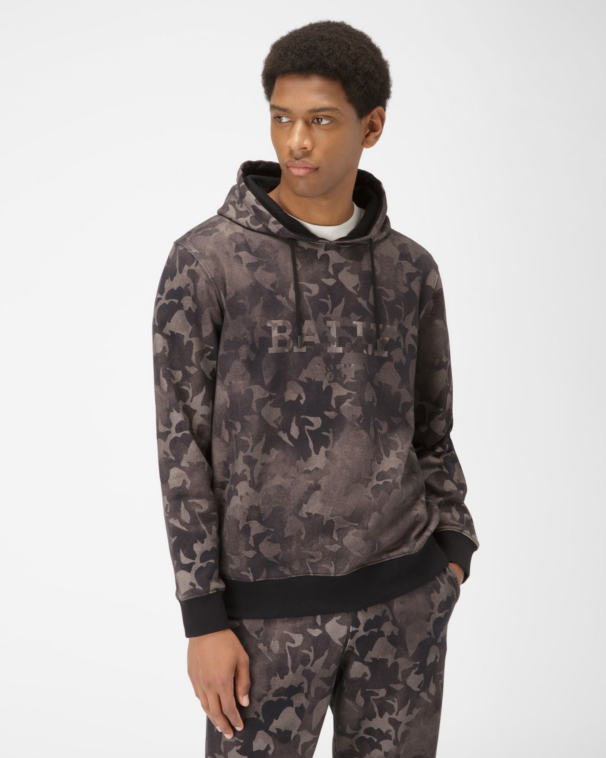 Organic Cotton Sweatshirt In Black - Men's - Bally - 01