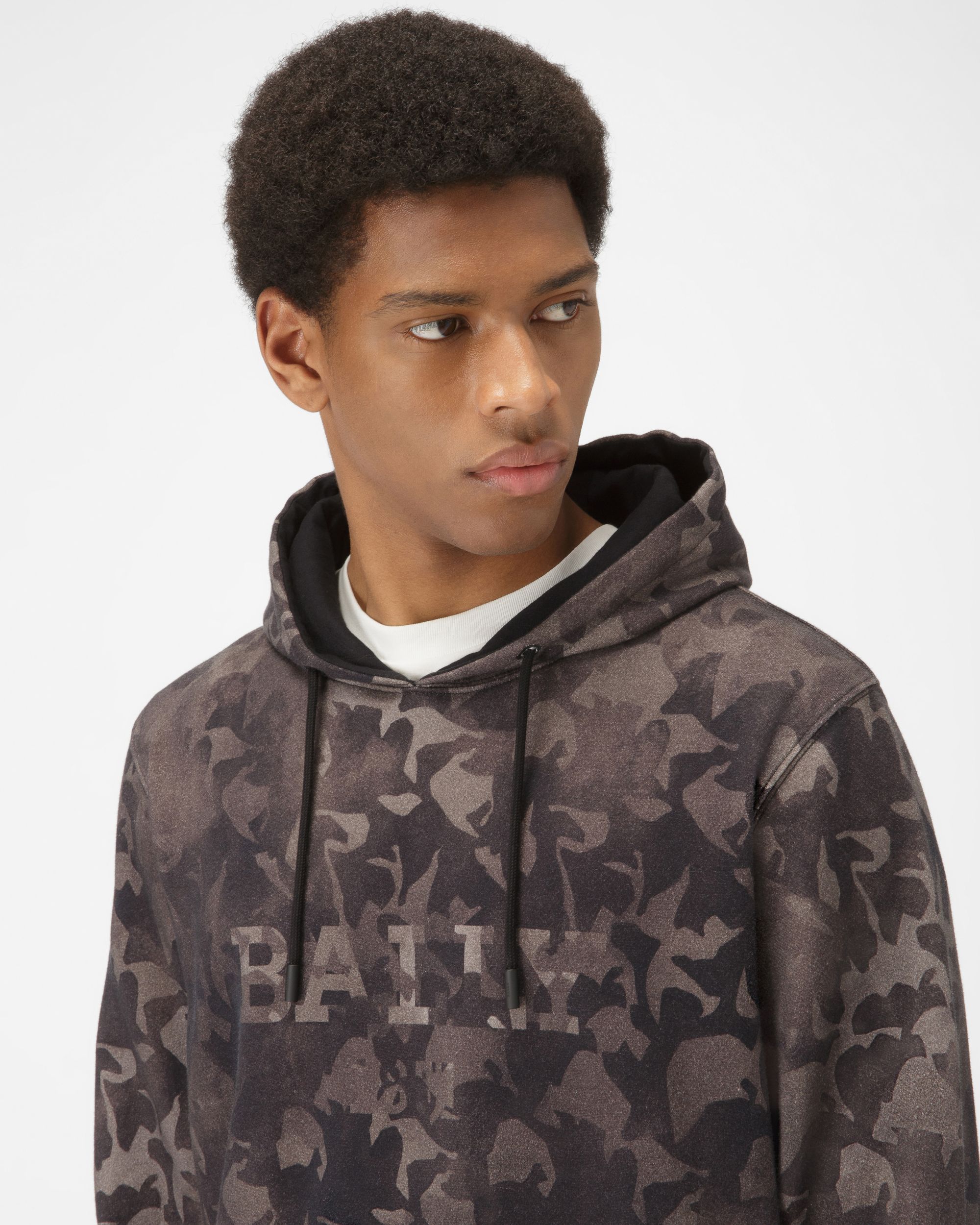 Organic Cotton Sweatshirt In Black - Men's - Bally - 02
