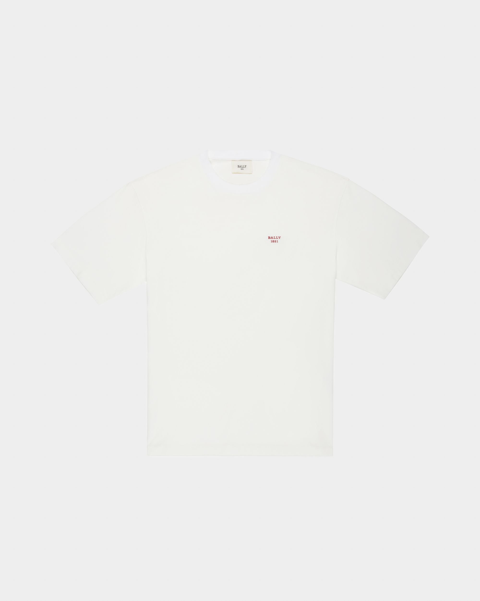 Organic Cotton T-Shirt In Bone - Men's - Bally - 04