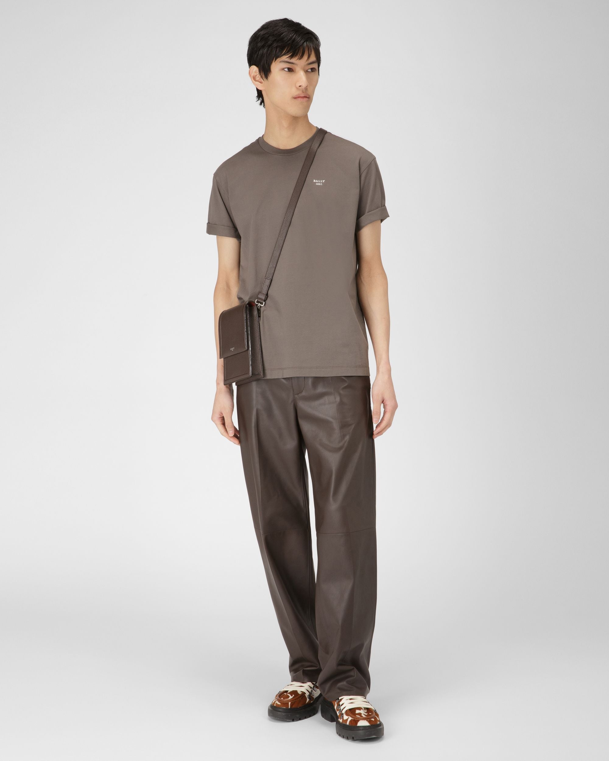 Organic Cotton T-Shirt In Green - Men's - Bally - 05