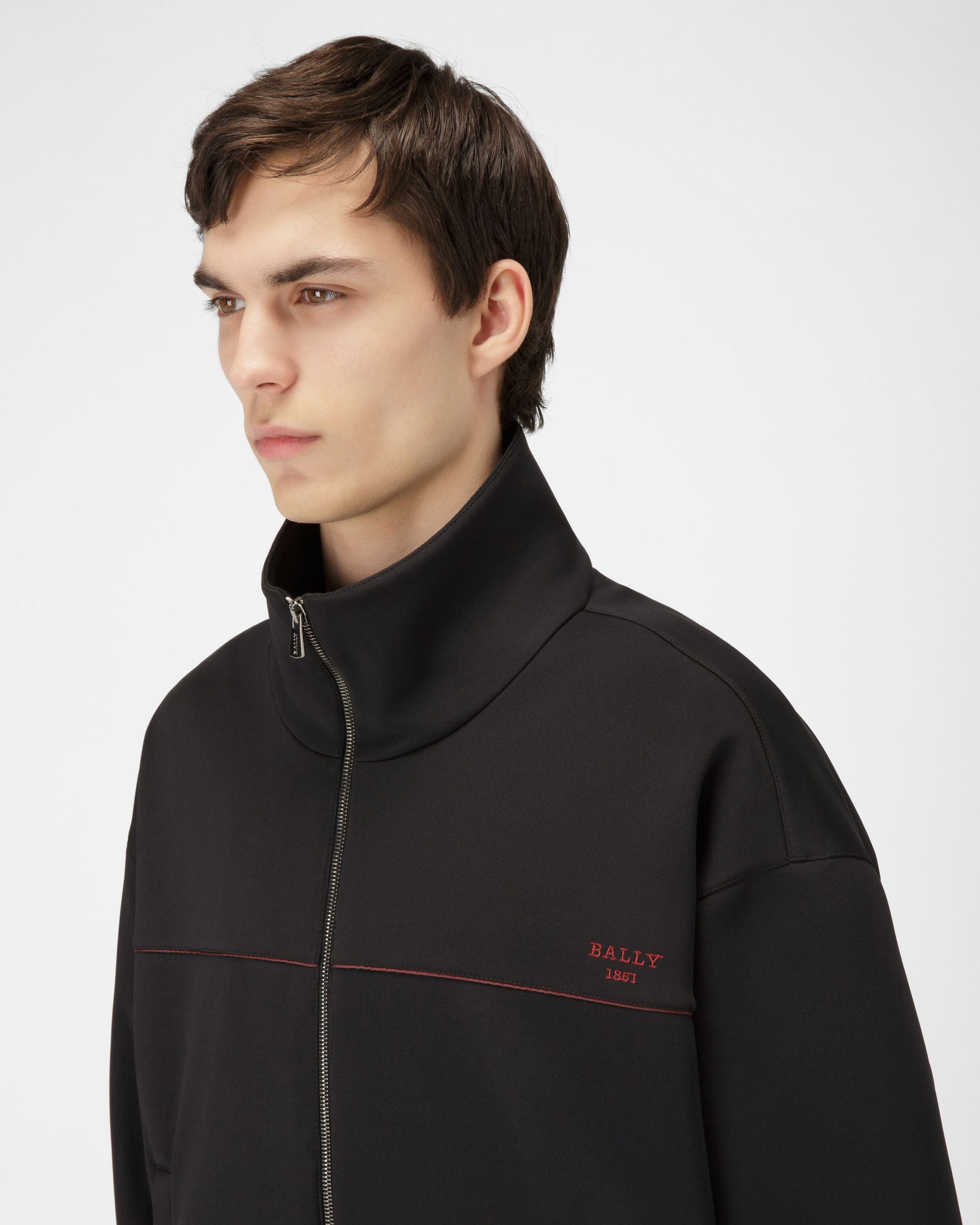 Polyester Mix Sweatshirt In Black - Men's - Bally - 02