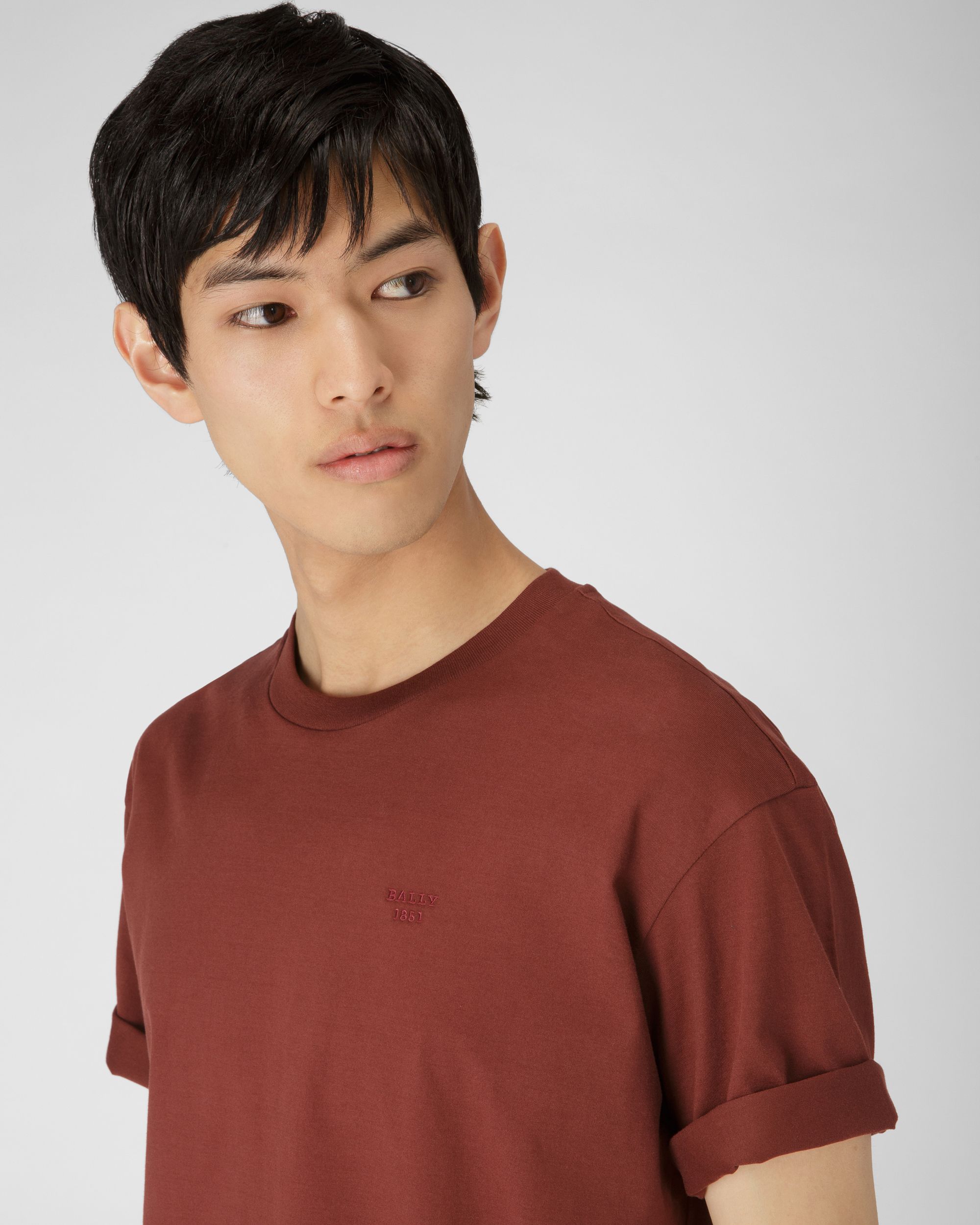 Organic Cotton T-Shirt Heritage Red - Men's - Bally - 02