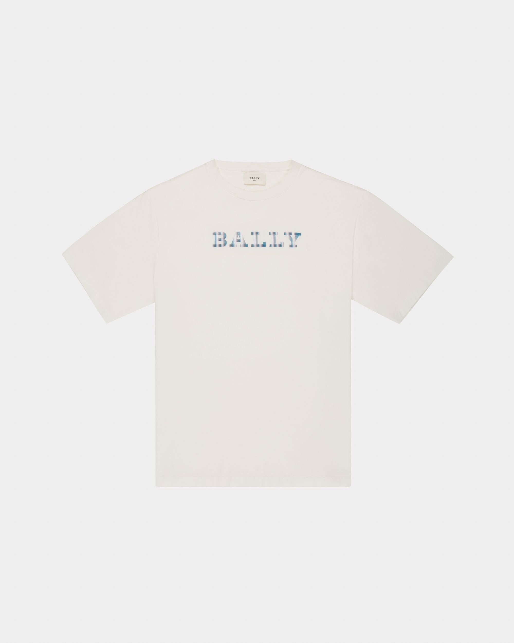 Organic Cotton T-Shirt In Bone - Men's - Bally - 04