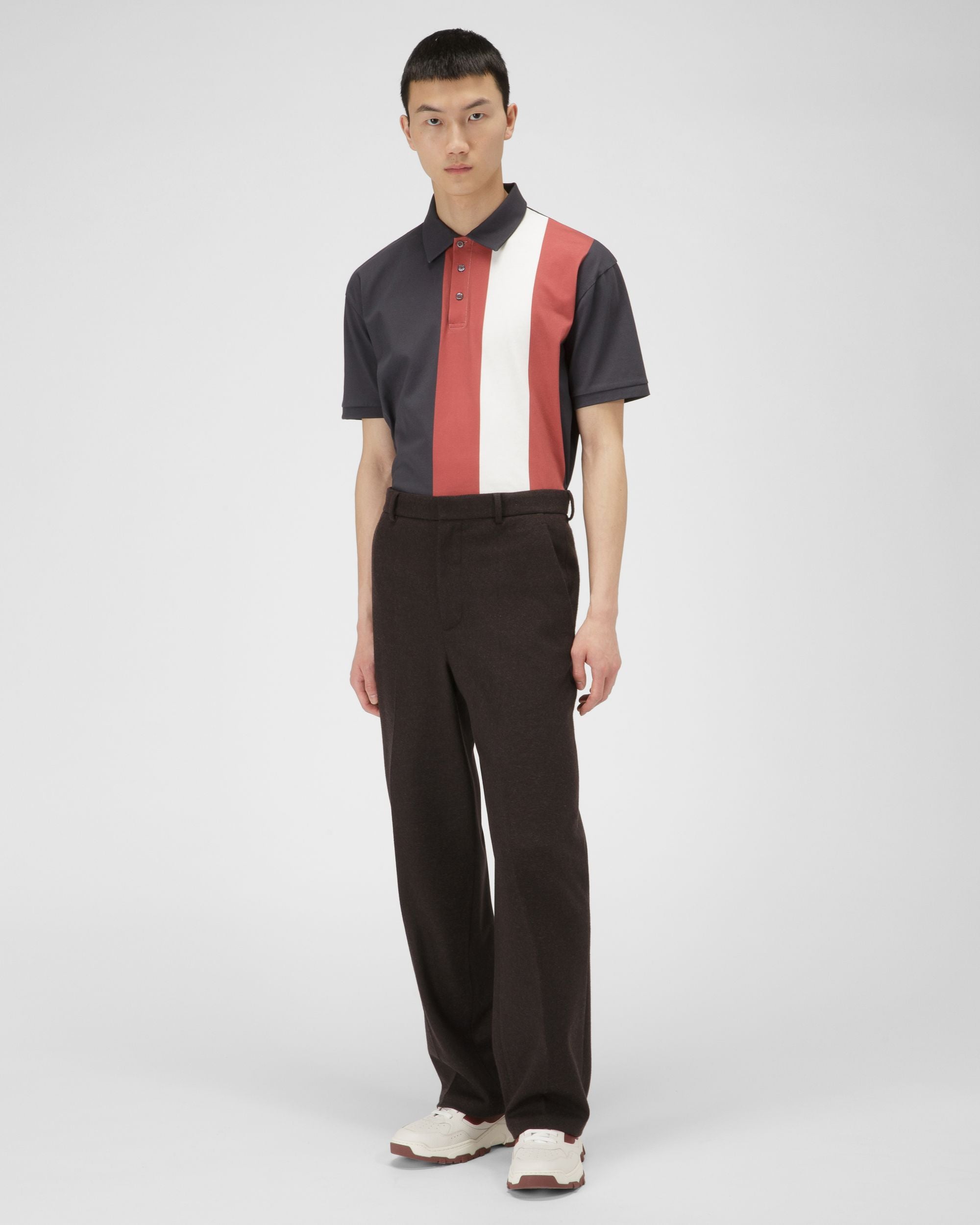Cotton Polo Shirt In Navy - Men's - Bally - 05