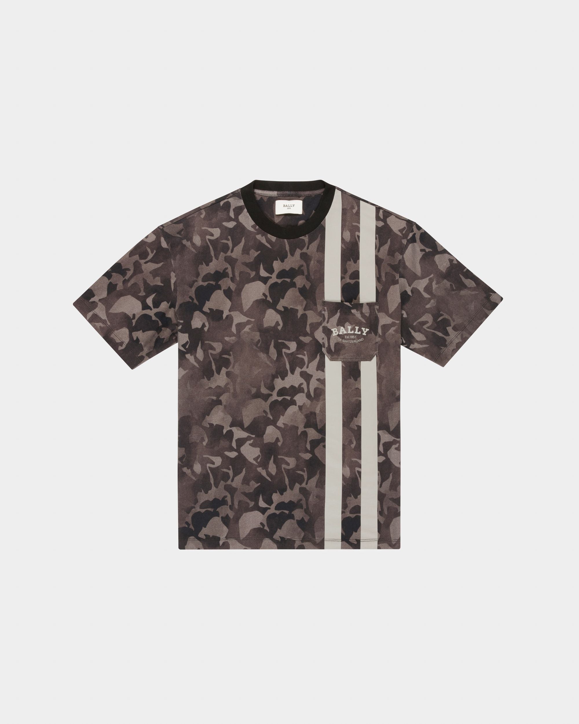 Organic Cotton T-Shirt In Black - Men's - Bally - 04
