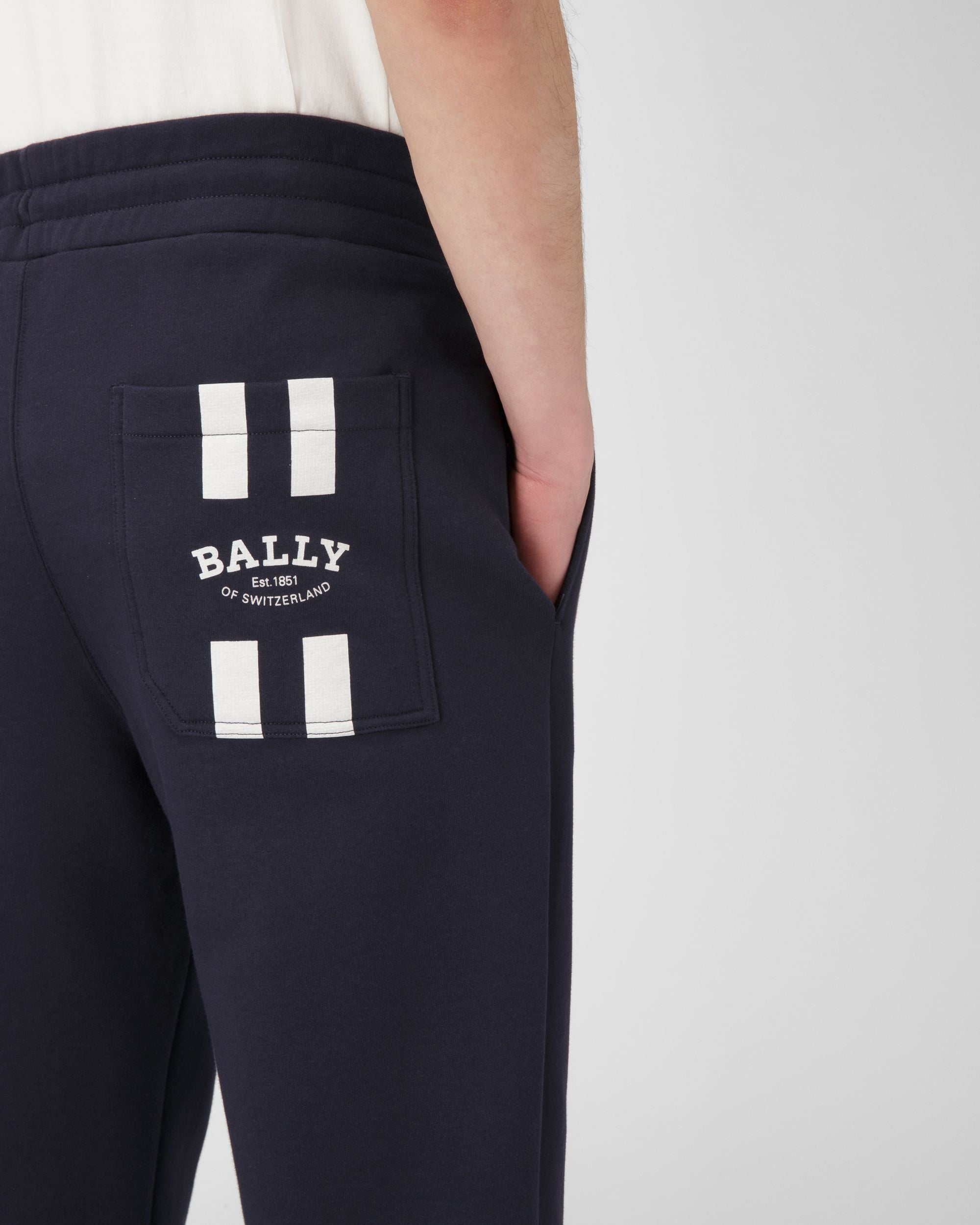 Mixed Cotton Sweapants In Navy - Men's - Bally - 02