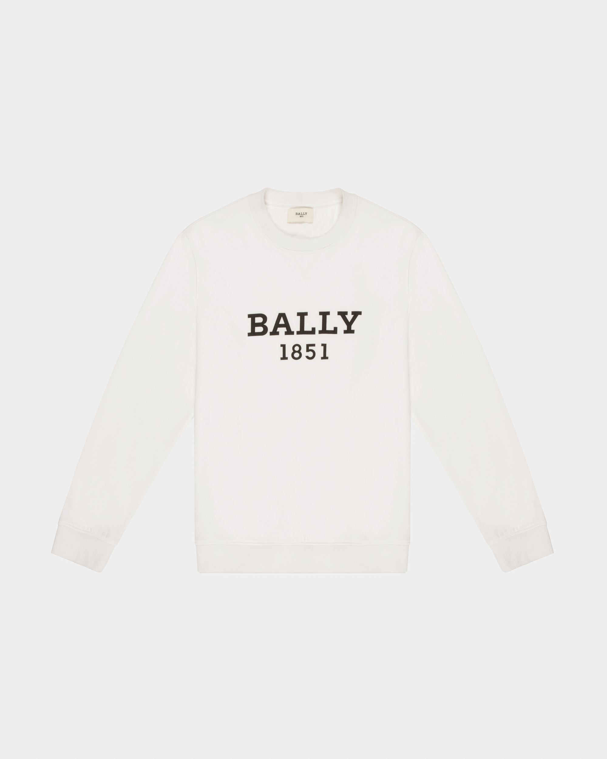 Organic Cotton Sweatshirt In White - Men's - Bally - 01