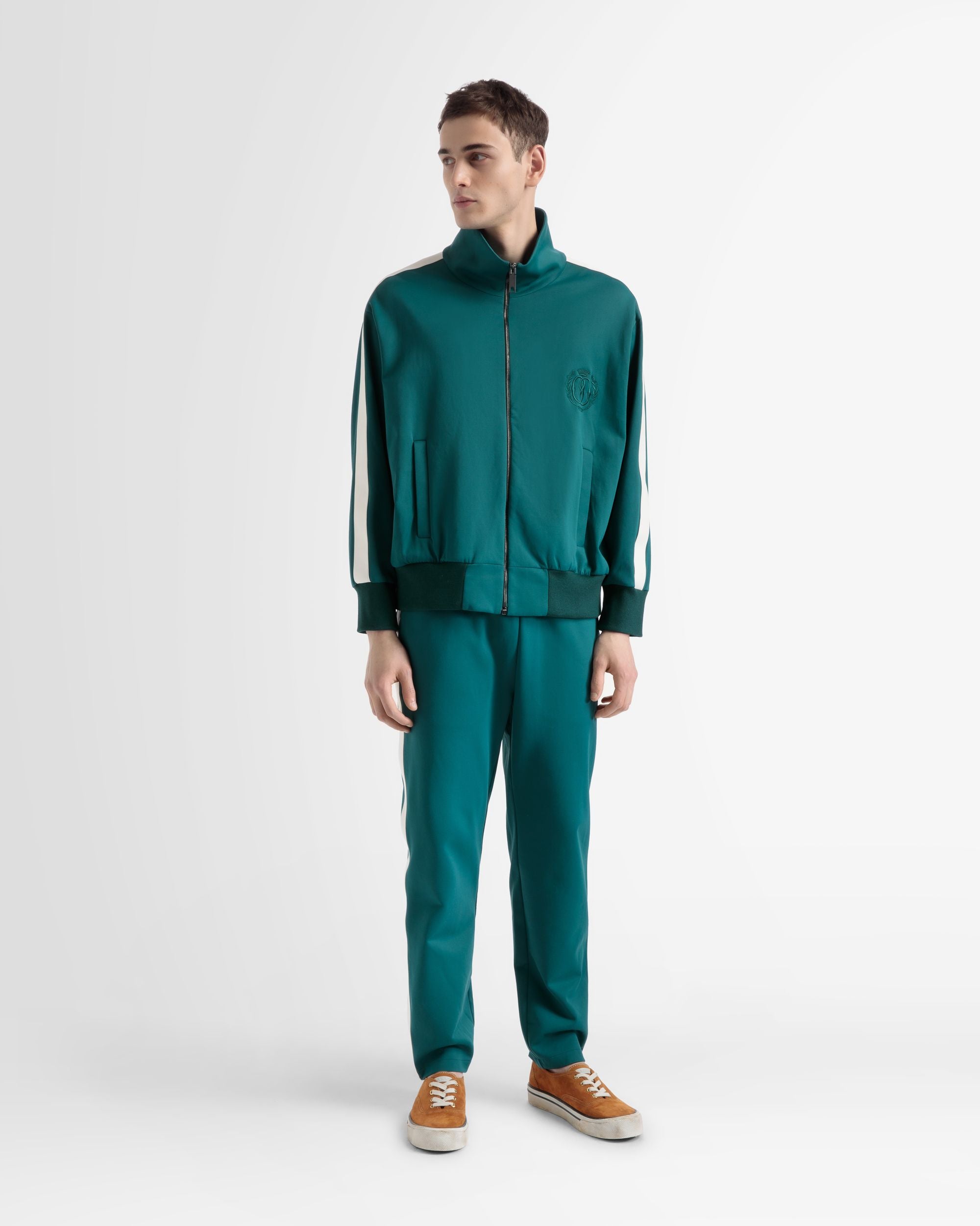 Sports Pants In Green Cotton Mix - Men's - Bally - 02