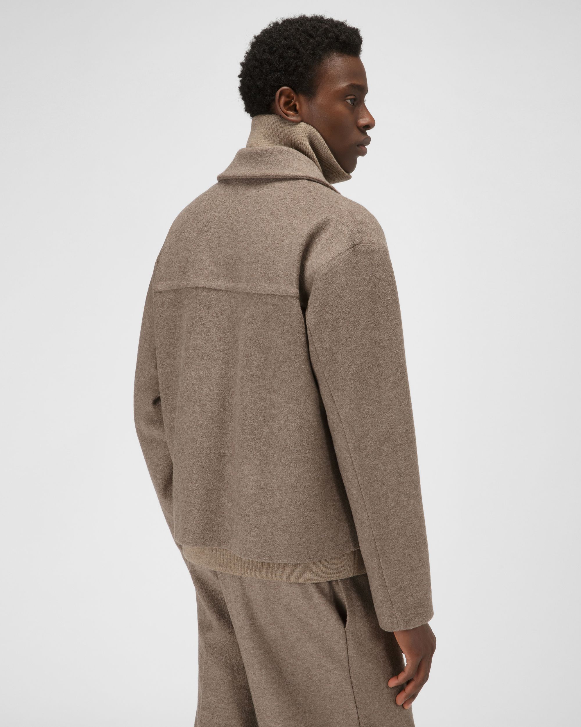 Wool Blend Jacket In Taupe - Men's - Bally - 03