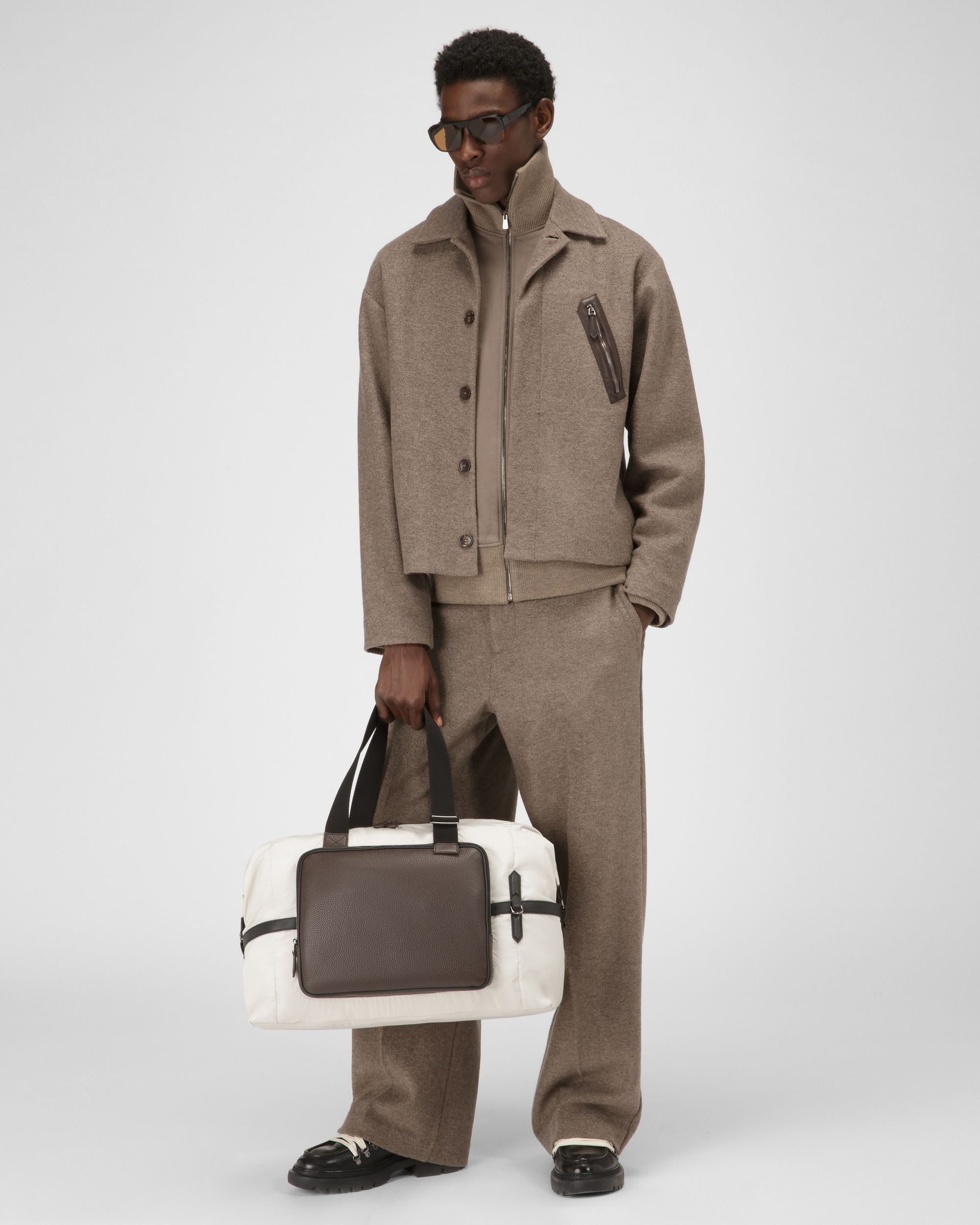 Wool Blend Jacket In Taupe - Men's - Bally - 05