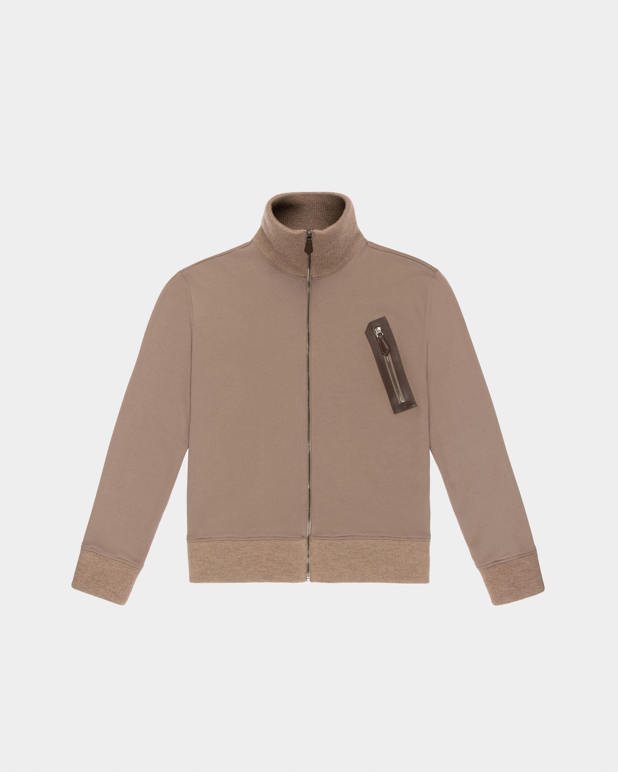 Organic Cotton Mix Sweatshirt In Taupe - Men's - Bally - 04