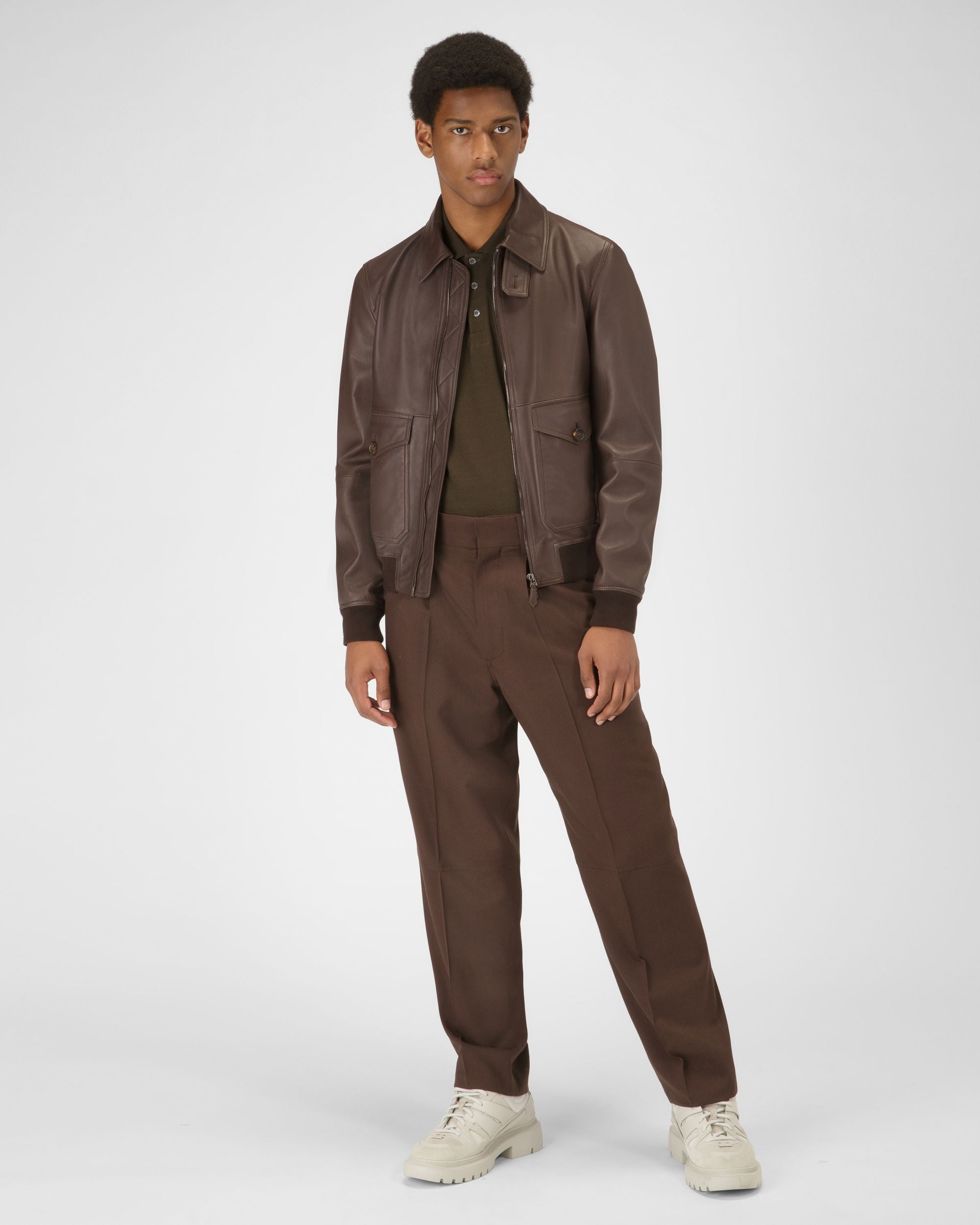 Cotton Polo Shirt In Army Green - Men's - Bally - 05