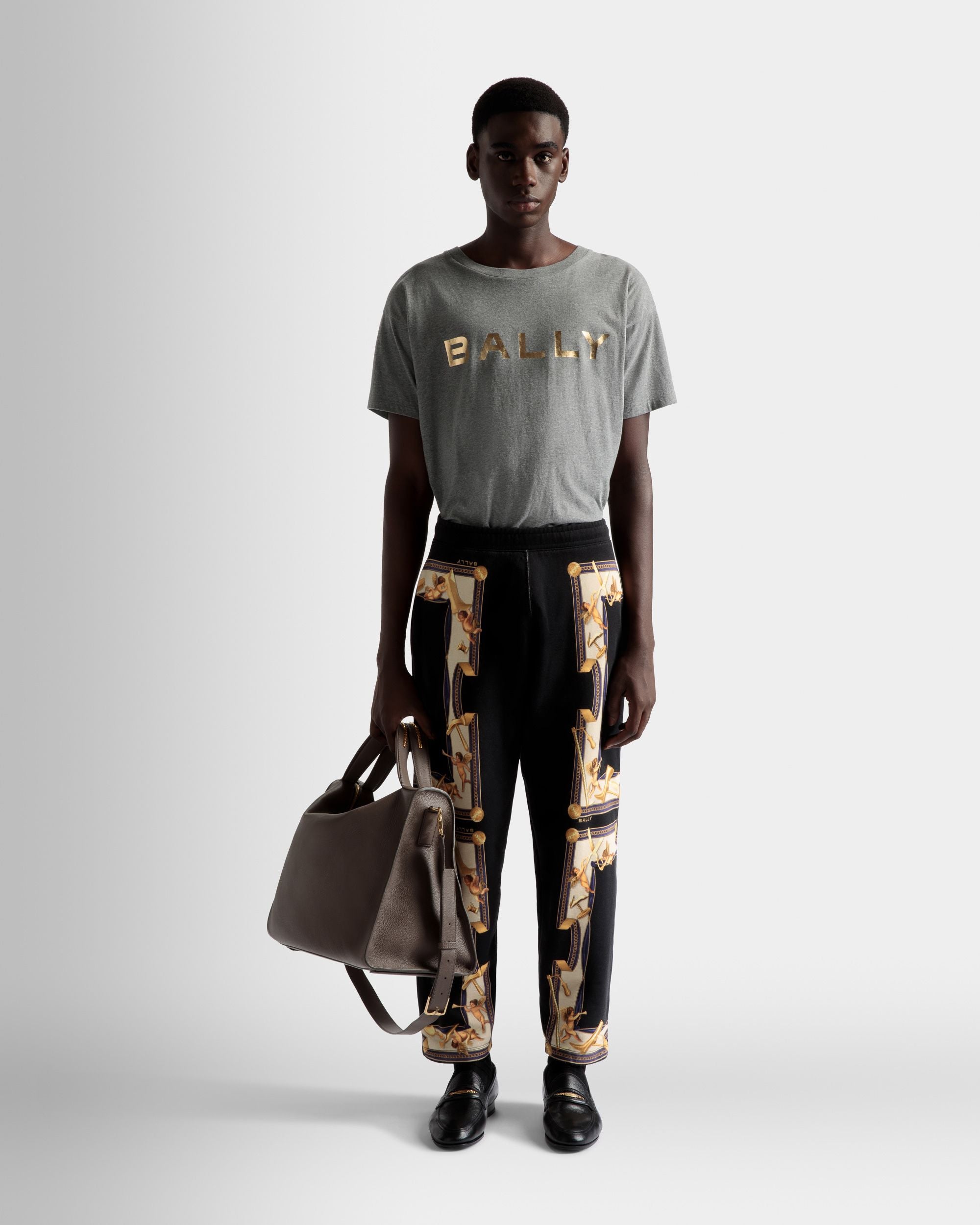 Printed Sweatpants In Black Cotton - Men's - Bally - 02