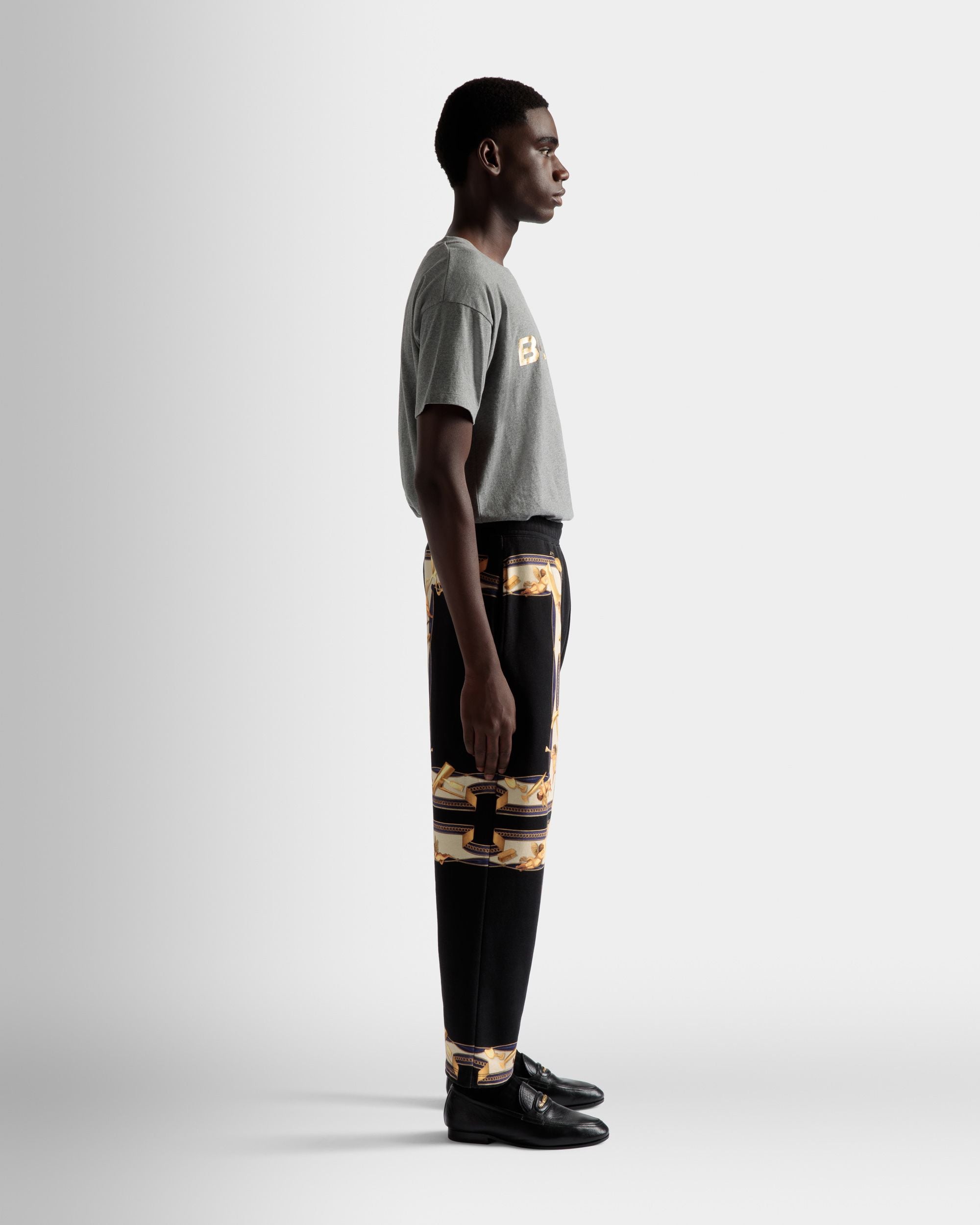 Printed Sweatpants In Black Cotton - Men's - Bally - 05