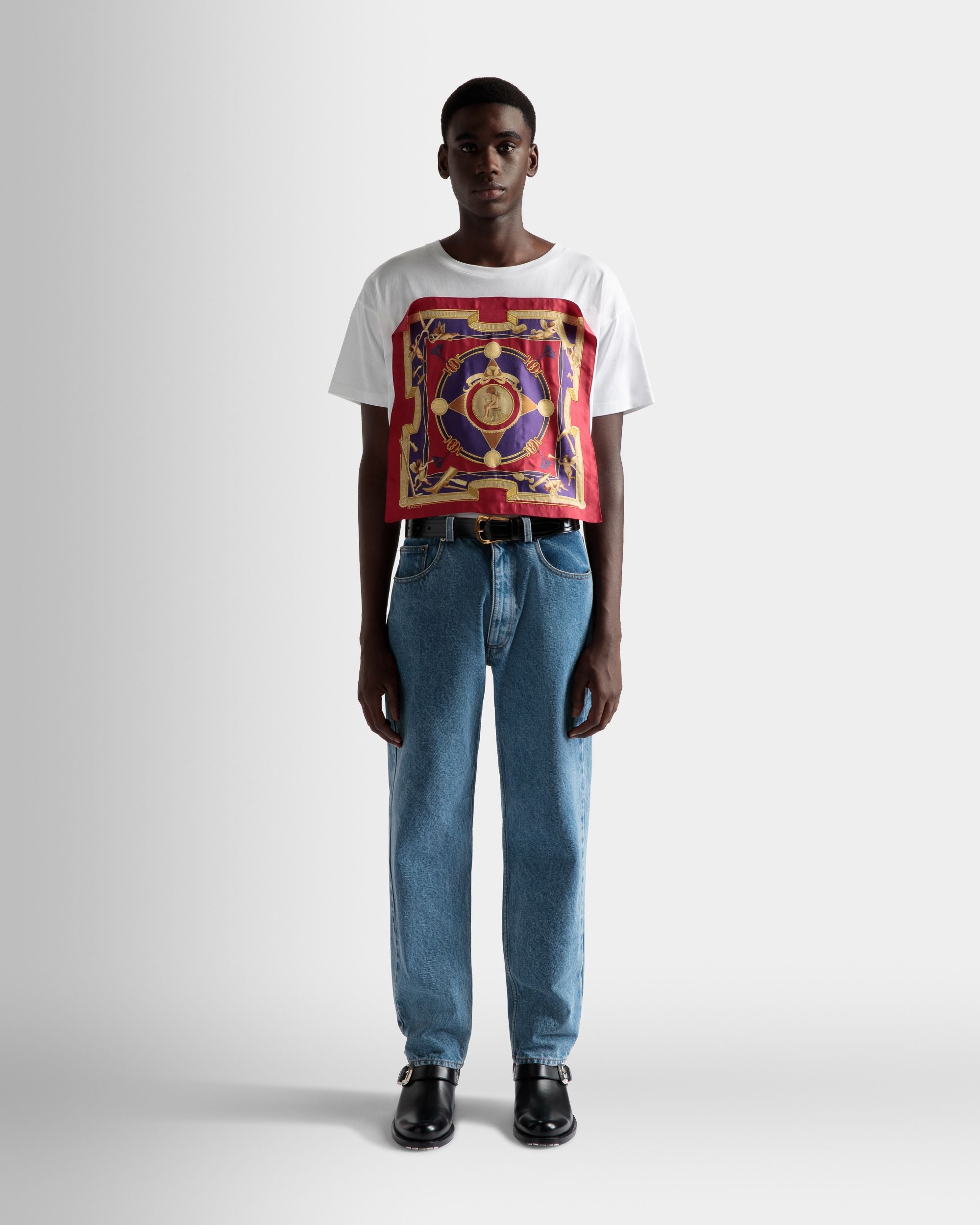 Printed T-Shirt In White Cotton - Men's - Bally - 02