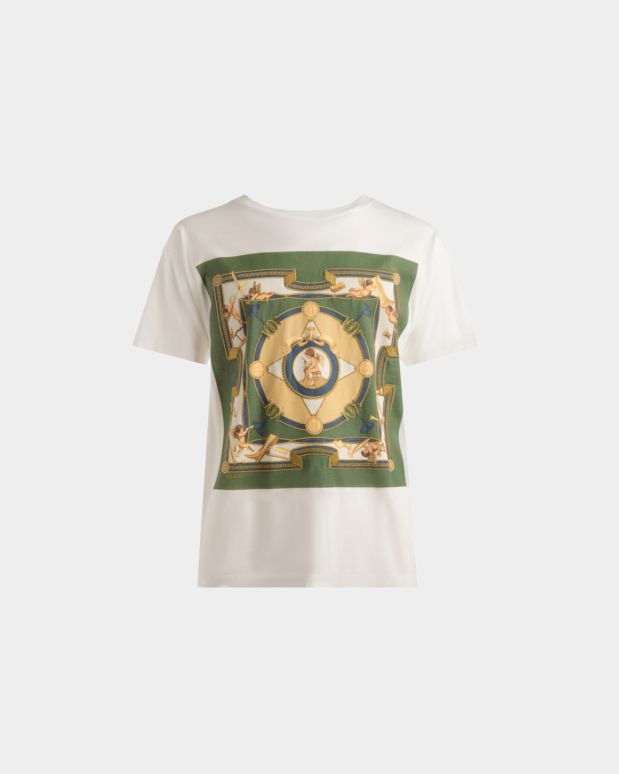 Printed T-Shirt In White Cotton - Men's - Bally - 01