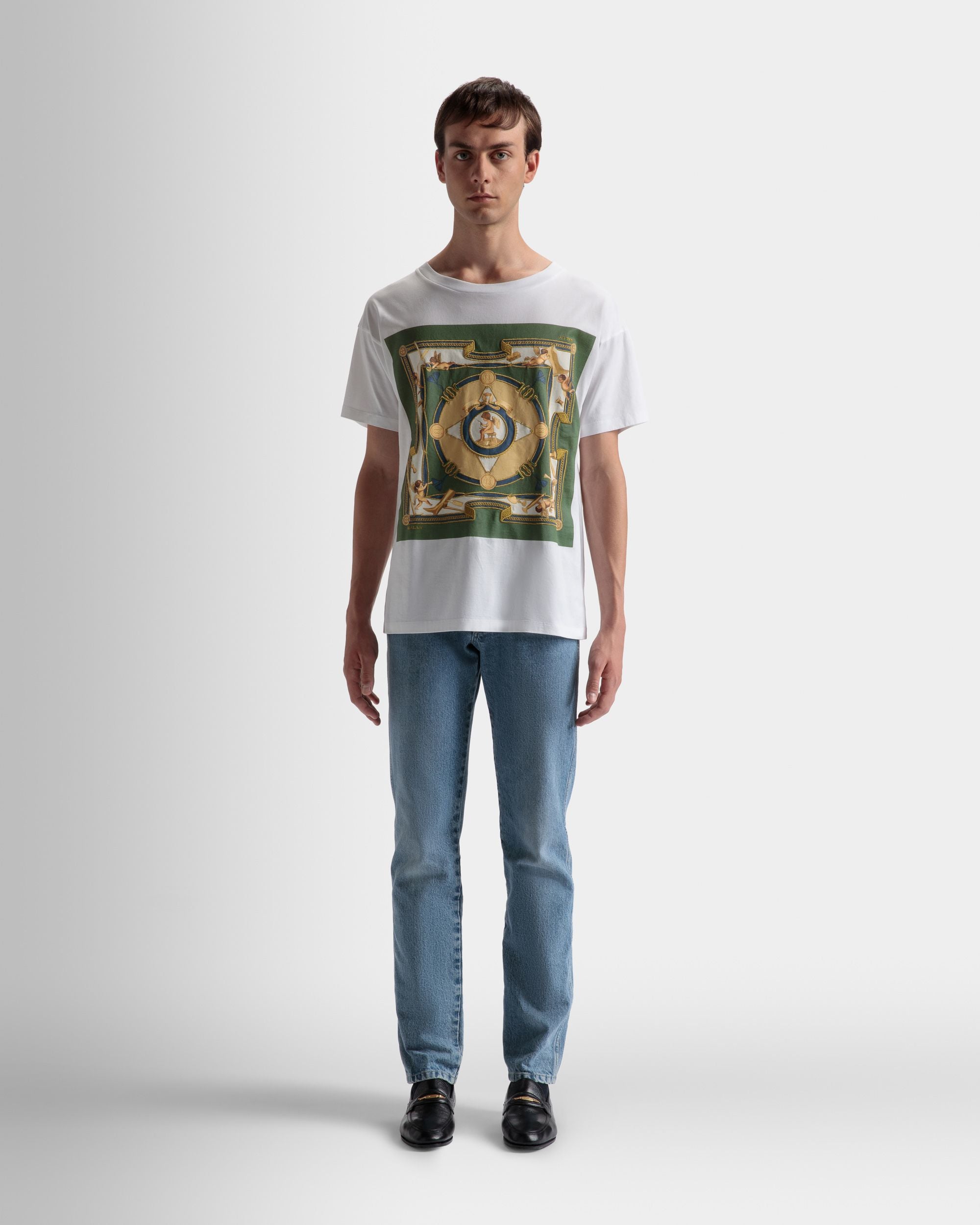 Printed T-Shirt In White Cotton - Men's - Bally - 02