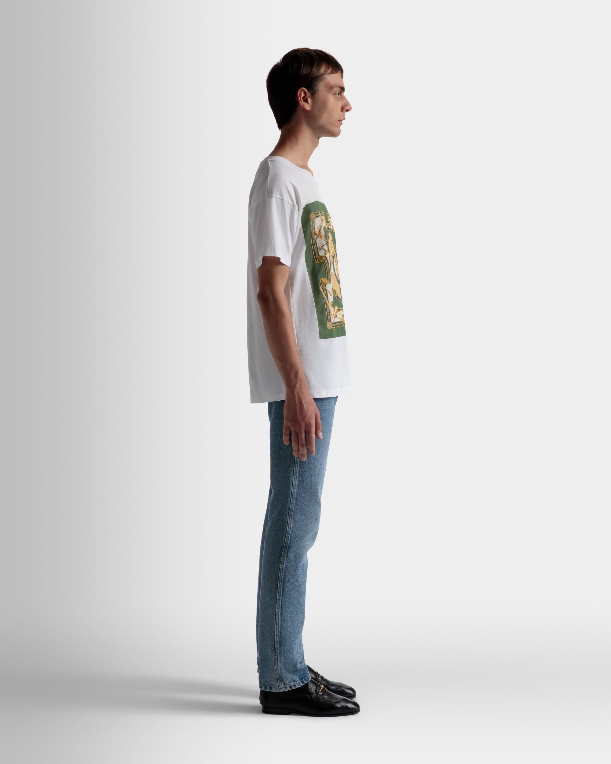 Printed T-Shirt In White Cotton - Men's - Bally - 05