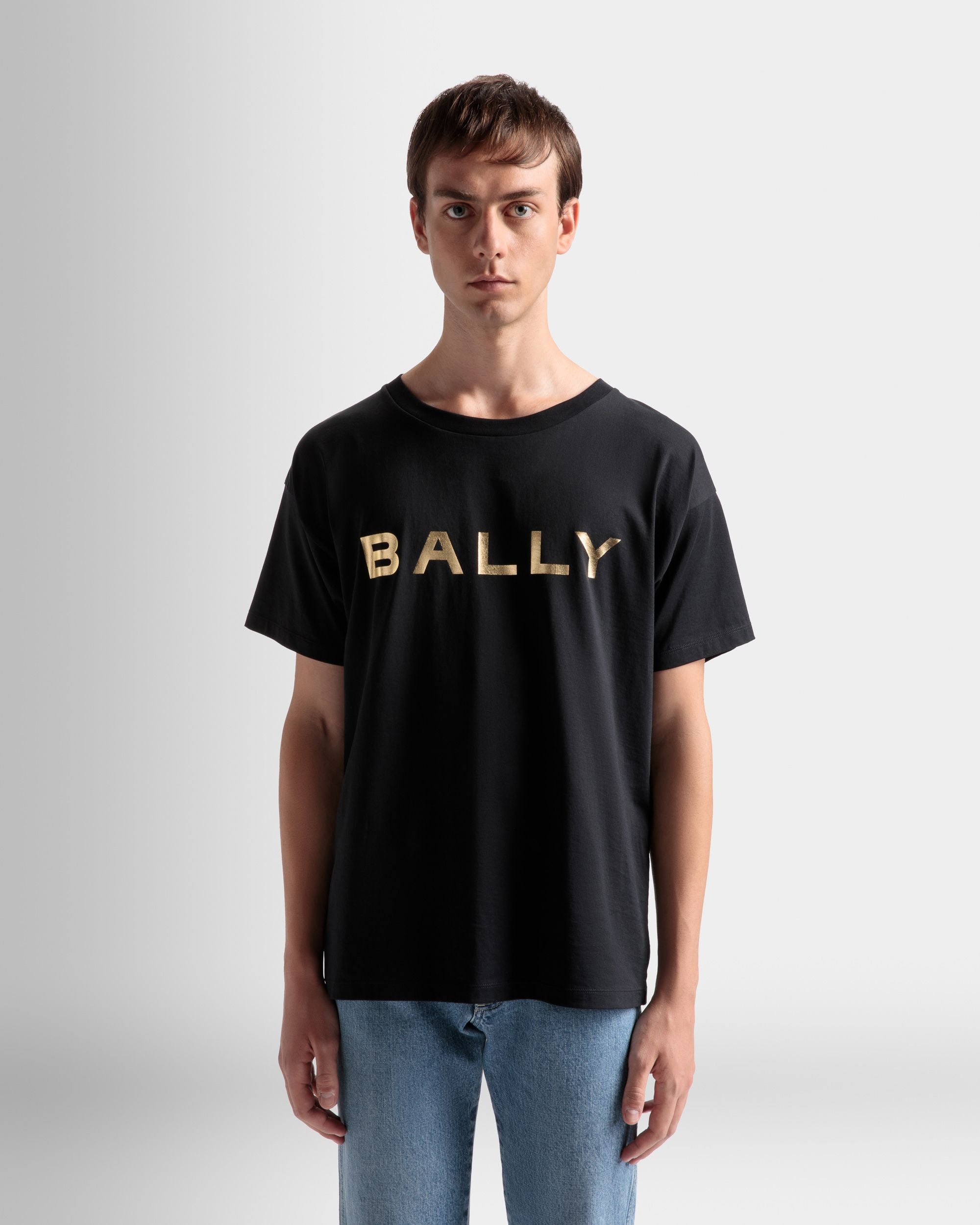 Logo T-Shirt In Black Cotton - Men's - Bally - 03