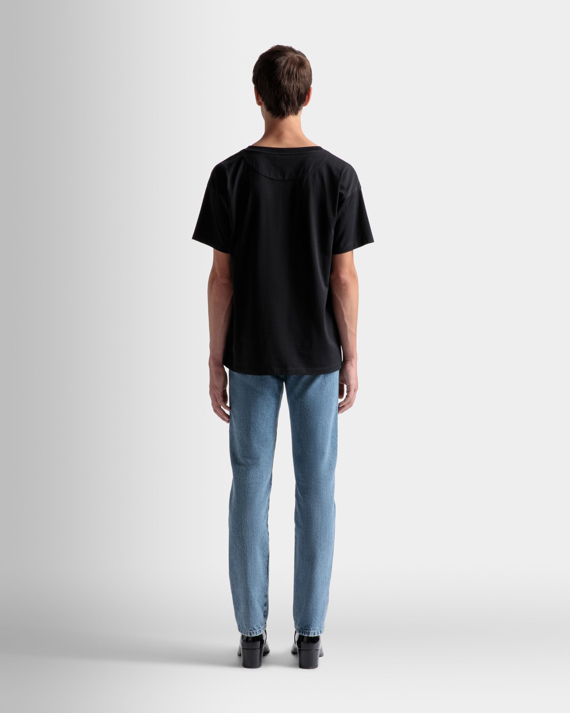 Logo T-Shirt In Black Cotton - Men's - Bally - 06